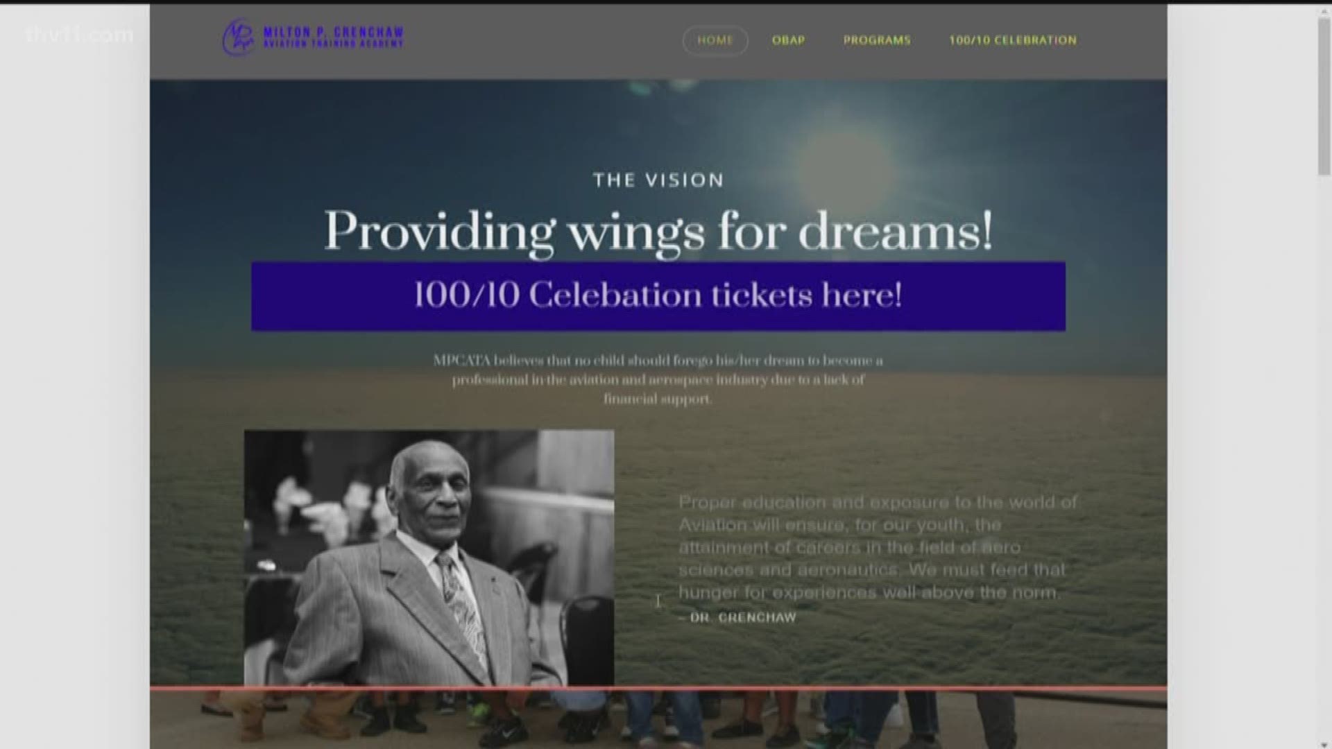 The Milton Pitts Crenchaw Aviation Training Academy believes no child should be kept from their dreams of becoming a pilot because they can't afford to pursue it.