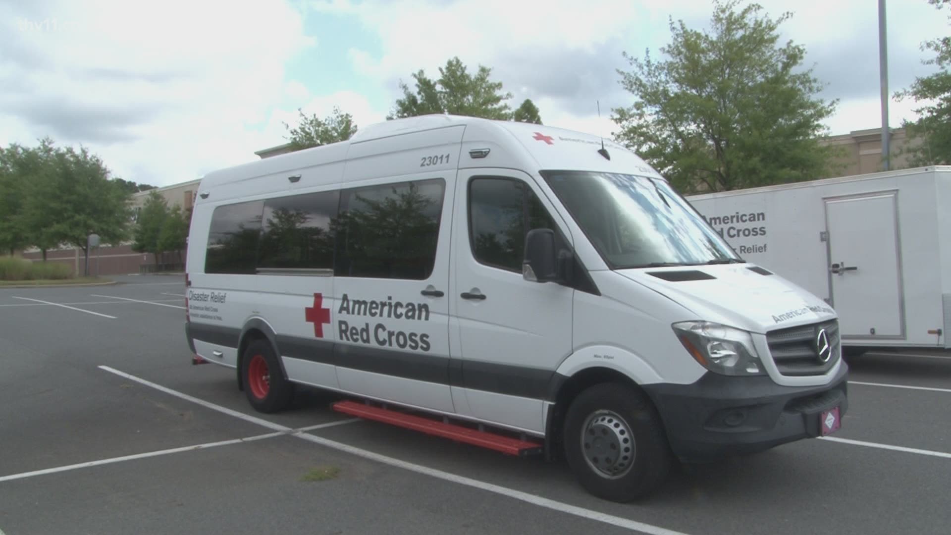 The American Red Cross was at the Shackleford Crossing in west Little Rock gathering volunteers to help out with emergencies.