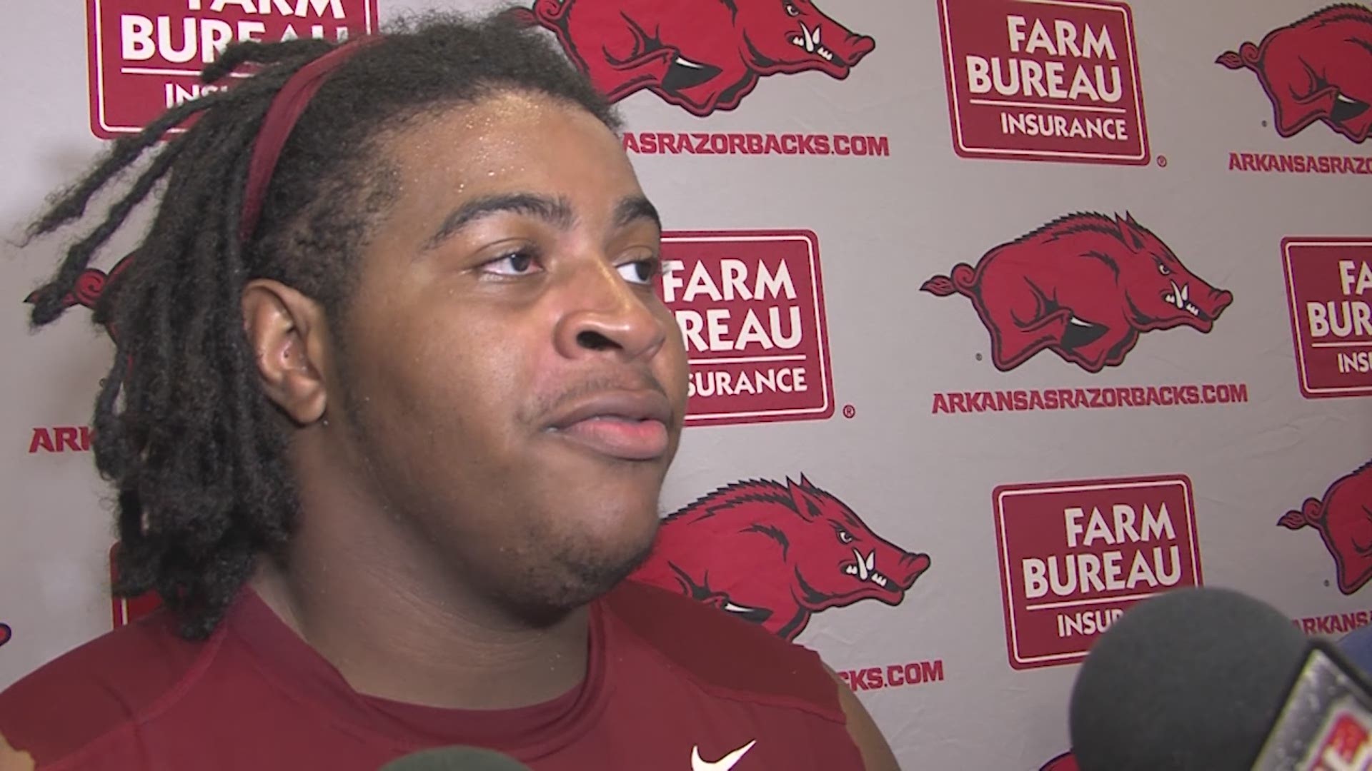 Johnny Gibson Jr. talks first day in full pads | thv11.com