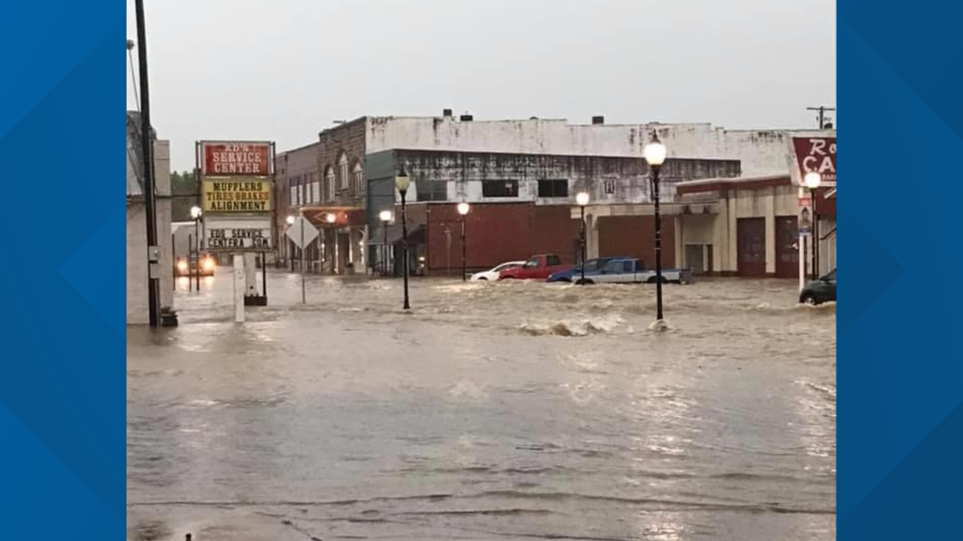 City of Waldron experiencing major flood on roadways