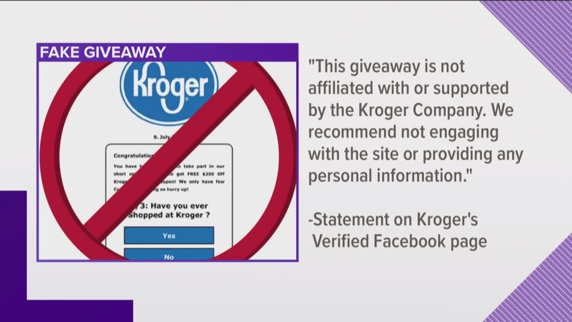 Kroger warns customers to not fall for social media scam