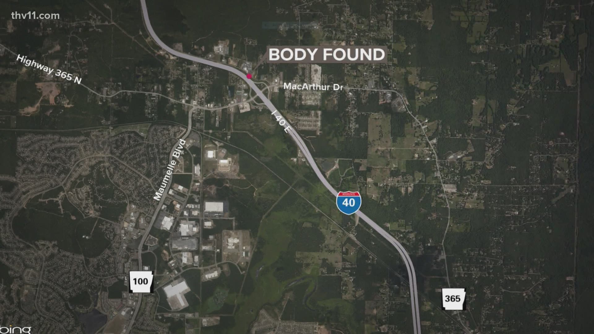 Police say a body was found Friday near the Morgan/Maumelle exit on I-40.