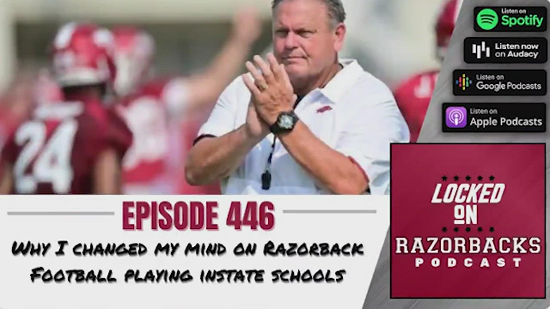 The Arkansas Razorbacks are preparing for their first instate school football game in a very long time.