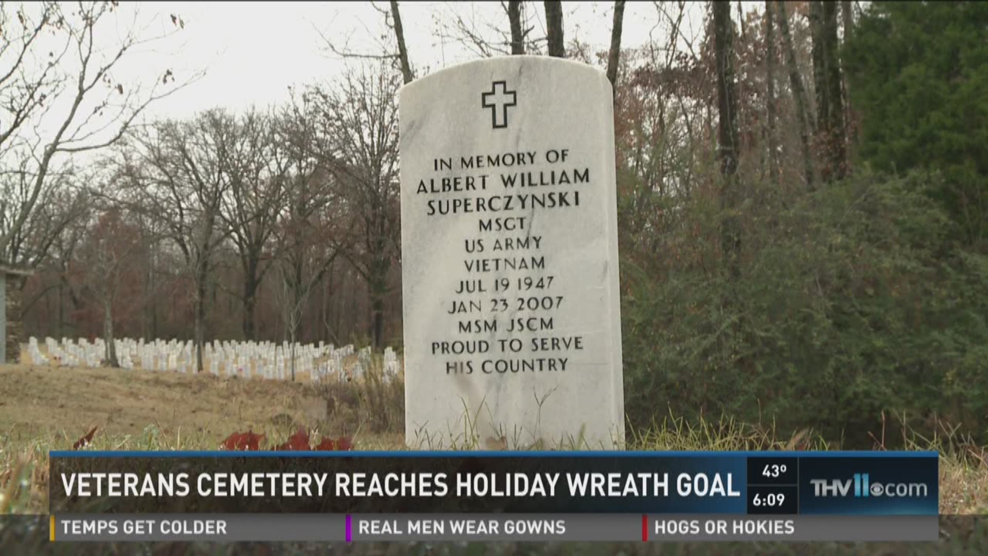 Veterans Cemetery reaches holiday wreath goal