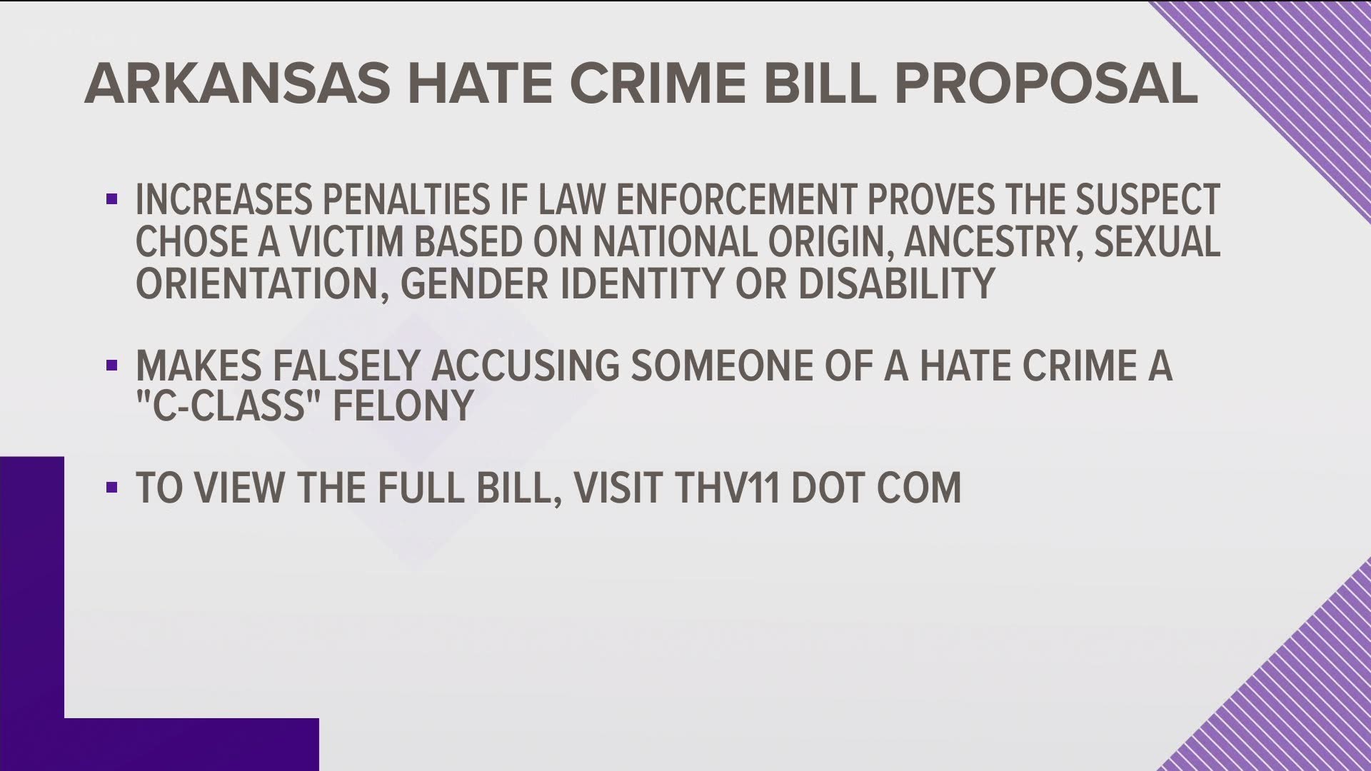 A group of bi-partisan legislators have proposed a hate crime law in Arkansas, which currently is one of three states without such a law in place.