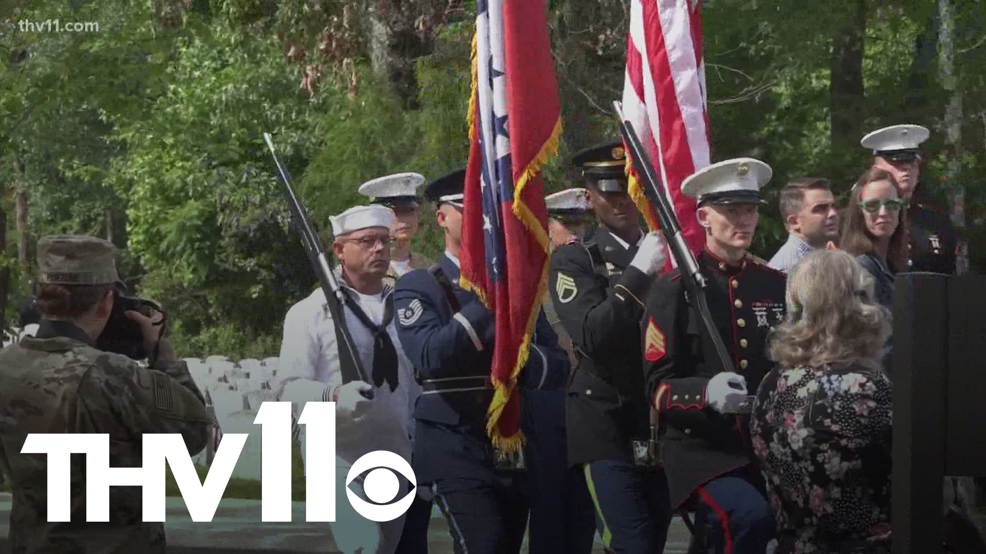 This year, the state's annual memorial day program was held in-person with limited military and state officials and their families.