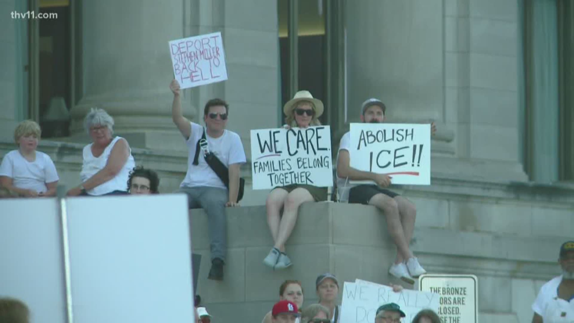 From Little Rock to Hot Springs, hundreds gathered to protest I.C.E. and family separation.