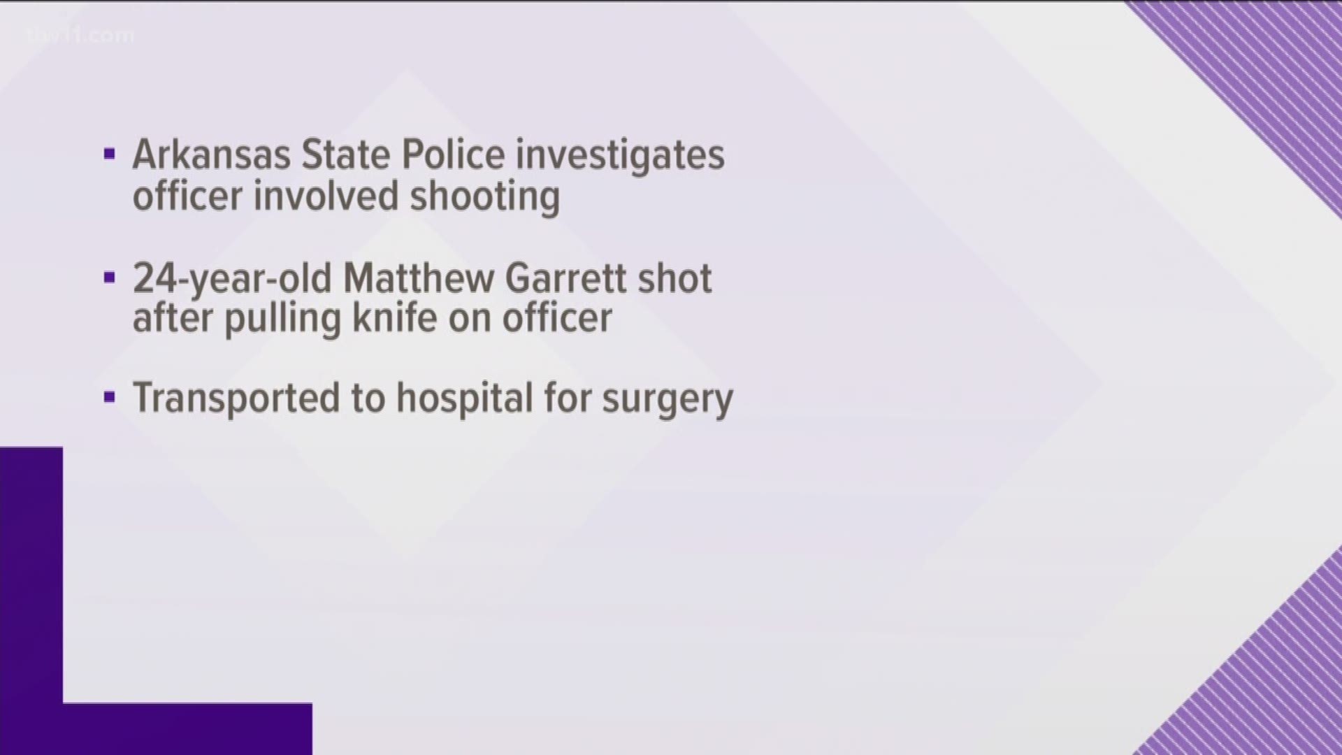 Arkansas State Police investigates officer involved shooting in