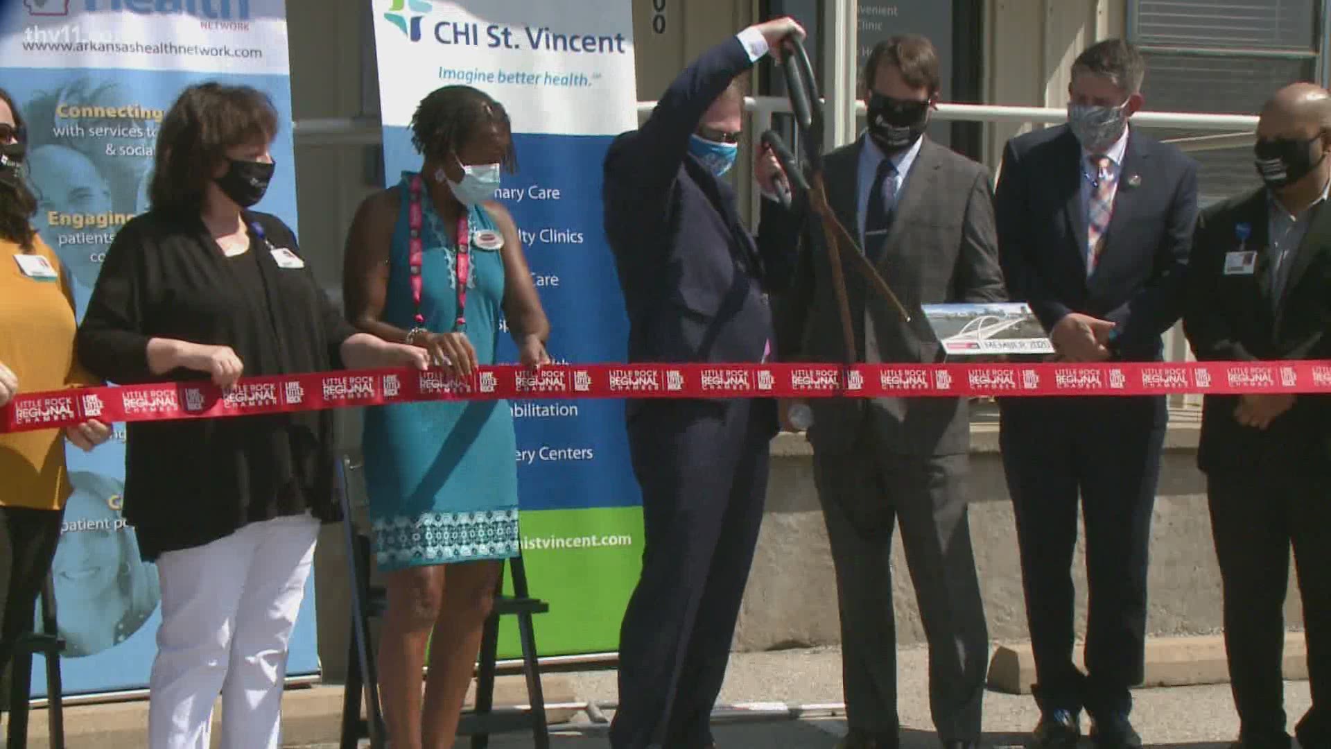 CHI St. Vincent and the Arkansas Health Network host a ribbon-cutting for the new clinic at the Port of Little Rock.