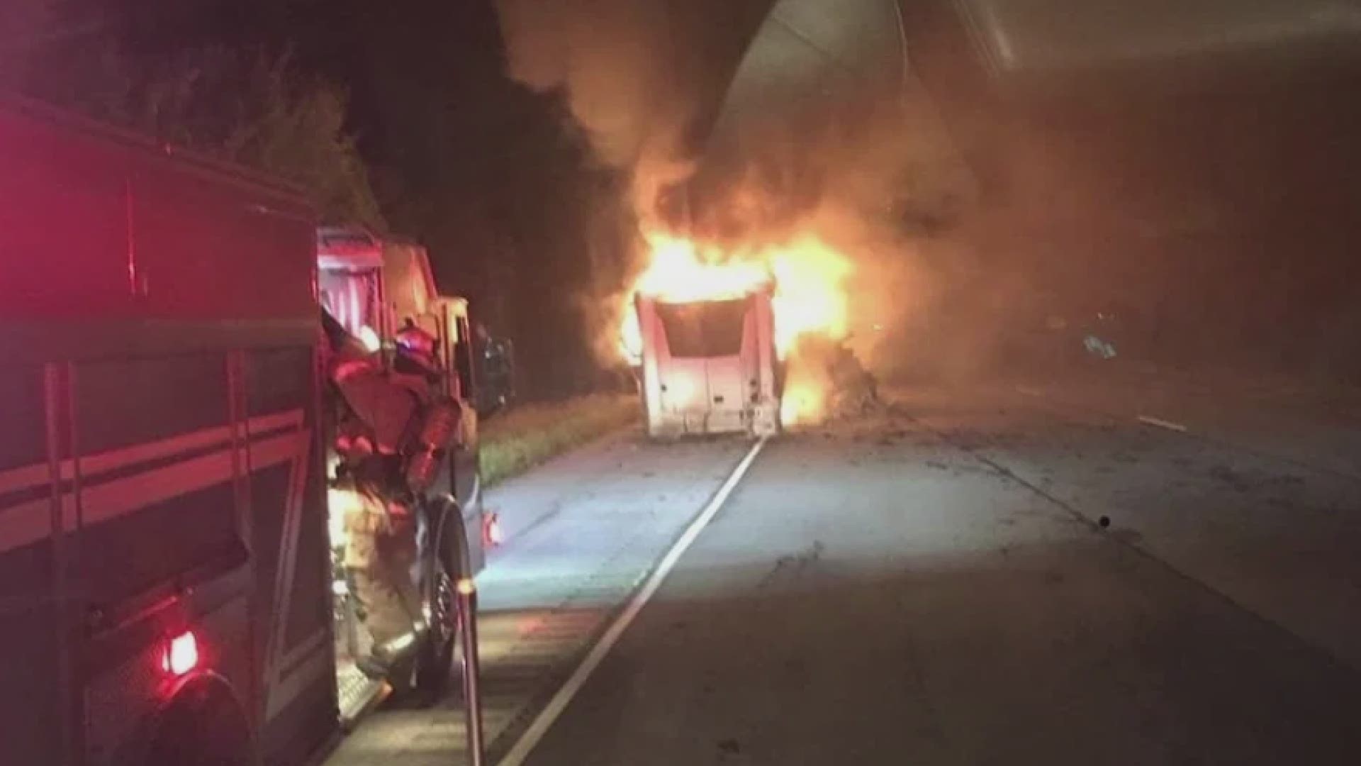 A load of chicken from Tyson Foods got cooked a little sooner than expected when the semi hauling it caught fire early Friday.