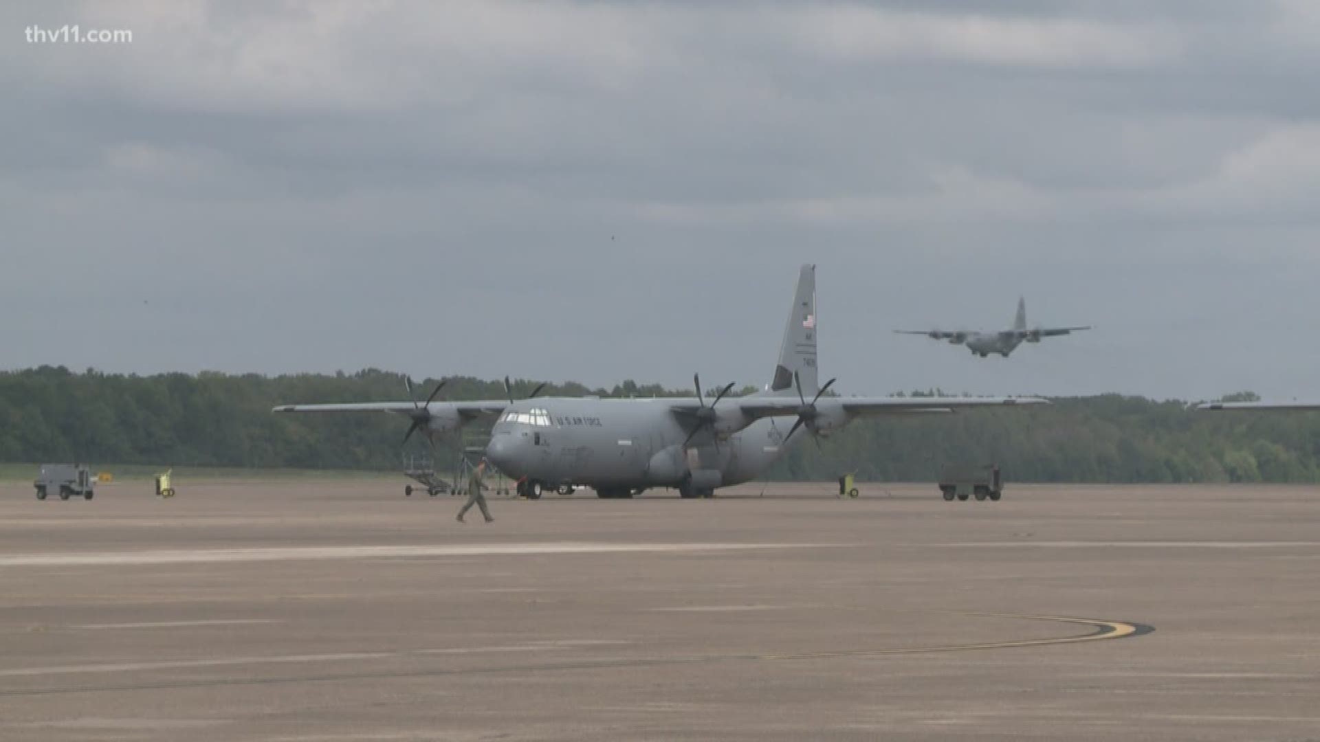 22 warplanes and cargo planes arrived at LRAFB this afternoon, along with 200 airmen.