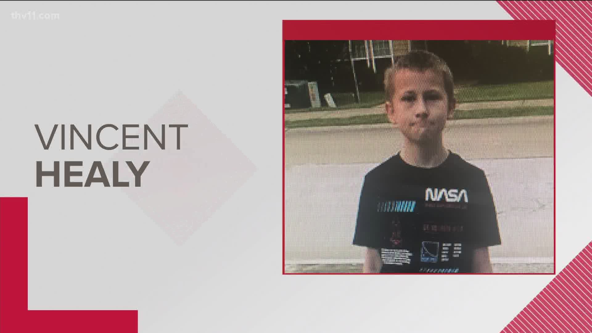 Police in Cabot are looking for 10-year-old Vincent Healy after he ran away after he got of the bus Tuesday.