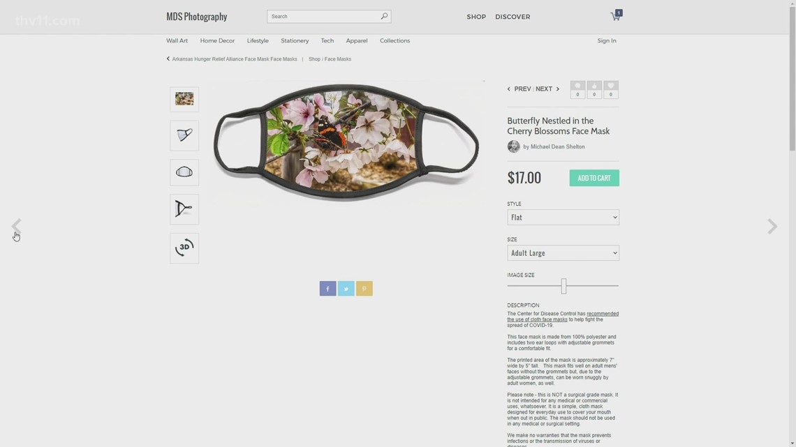 Arkansas photographer creates scenic masks for charity