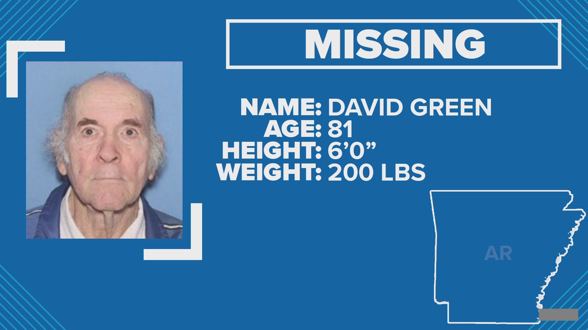 If you have any information on where Green is, please contact the Perry County Sheriff's Office at 501-889-2333.