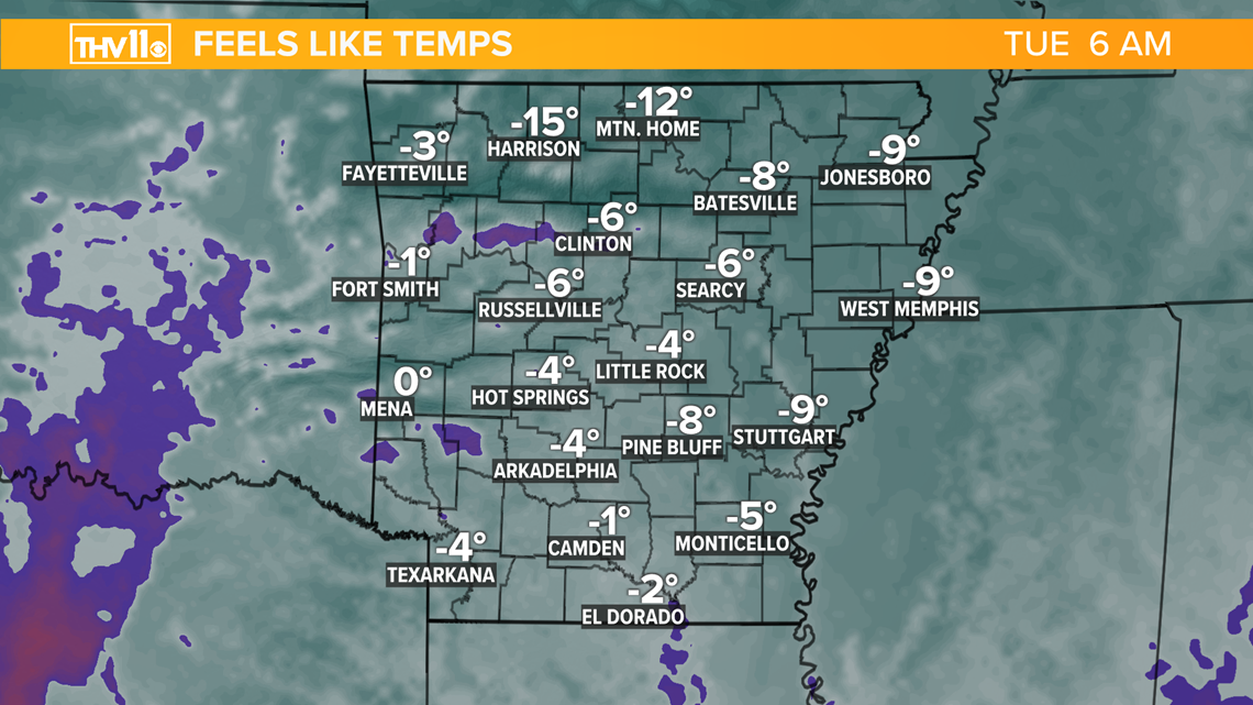 Significant snowfall, freezing temperatures in Arkansas