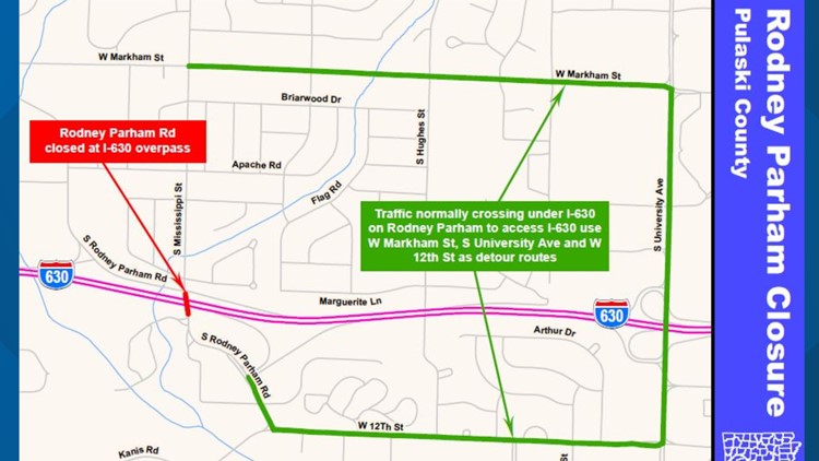 Rodney Parham Road to close this weekend due to construction | thv11.com