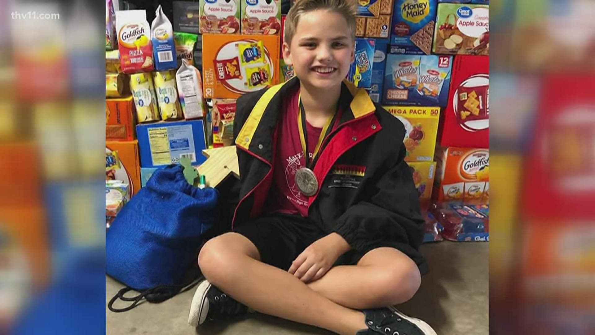 A 12-year-old boy in Saline County is on a mission to serve his community. And he's doing it in a big way, by stuffing bags for foster kids.