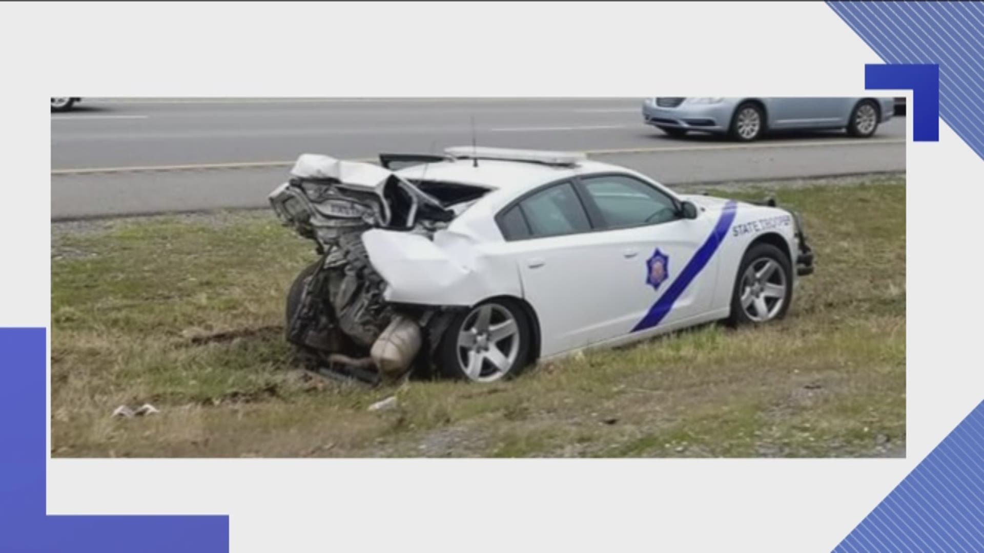 An Arkansas State Trooper is recovering tonight after he was rear-ended earlier in the day on I-40 near Mayflower.