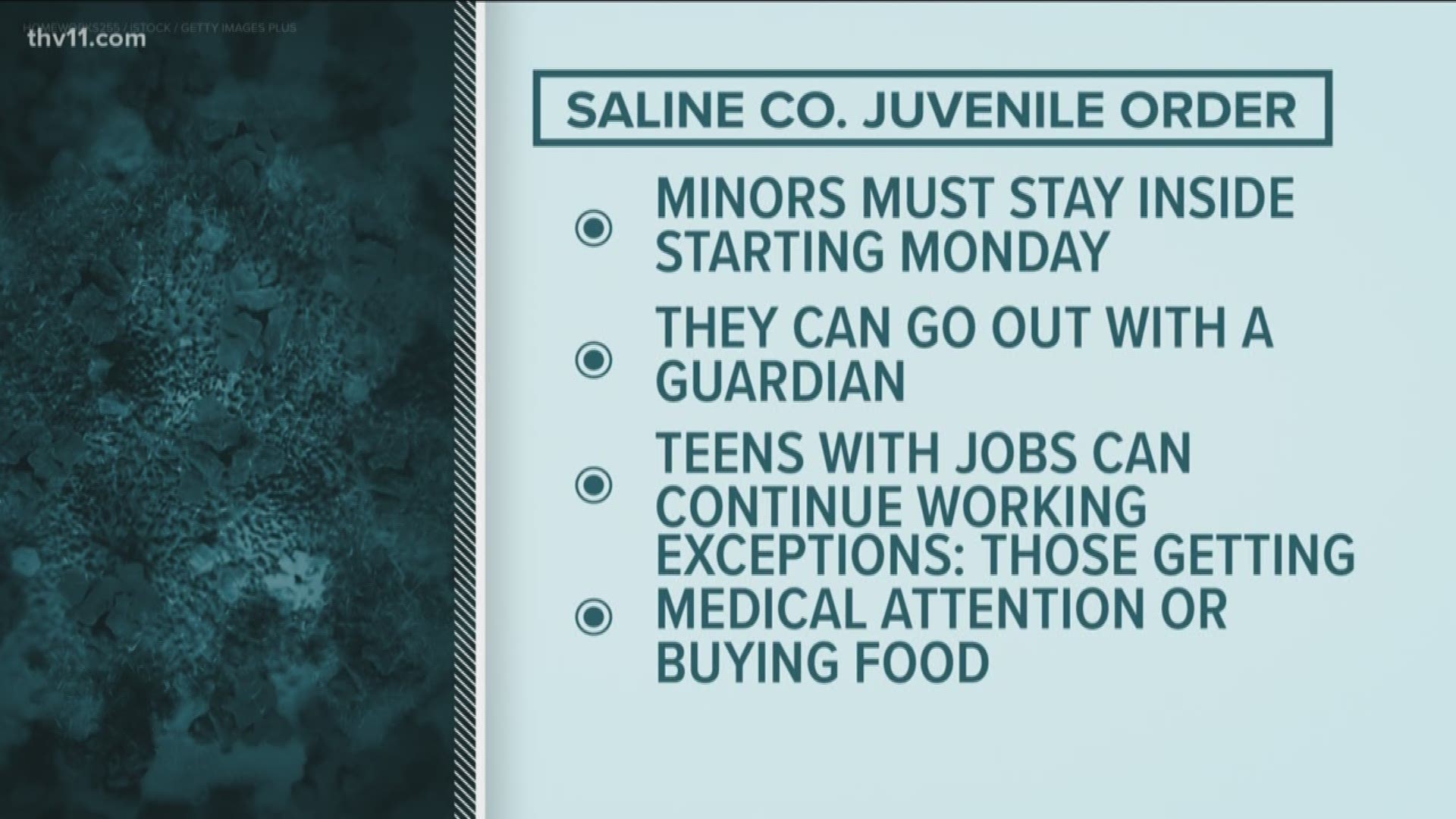 Saline County and Benton are doing what they can to keep young people indoors and stop the spread of the coronavirus.