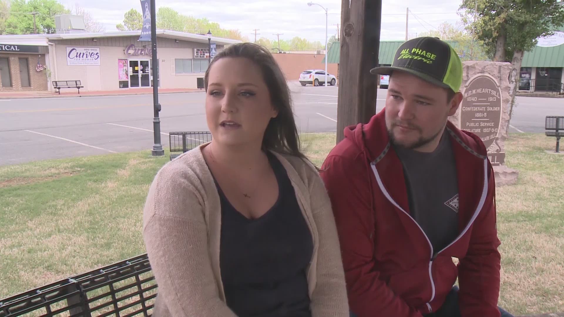 Brandon and Savannah Boerjan share the terrifying experience they had with a tornado on April 13, 2018.