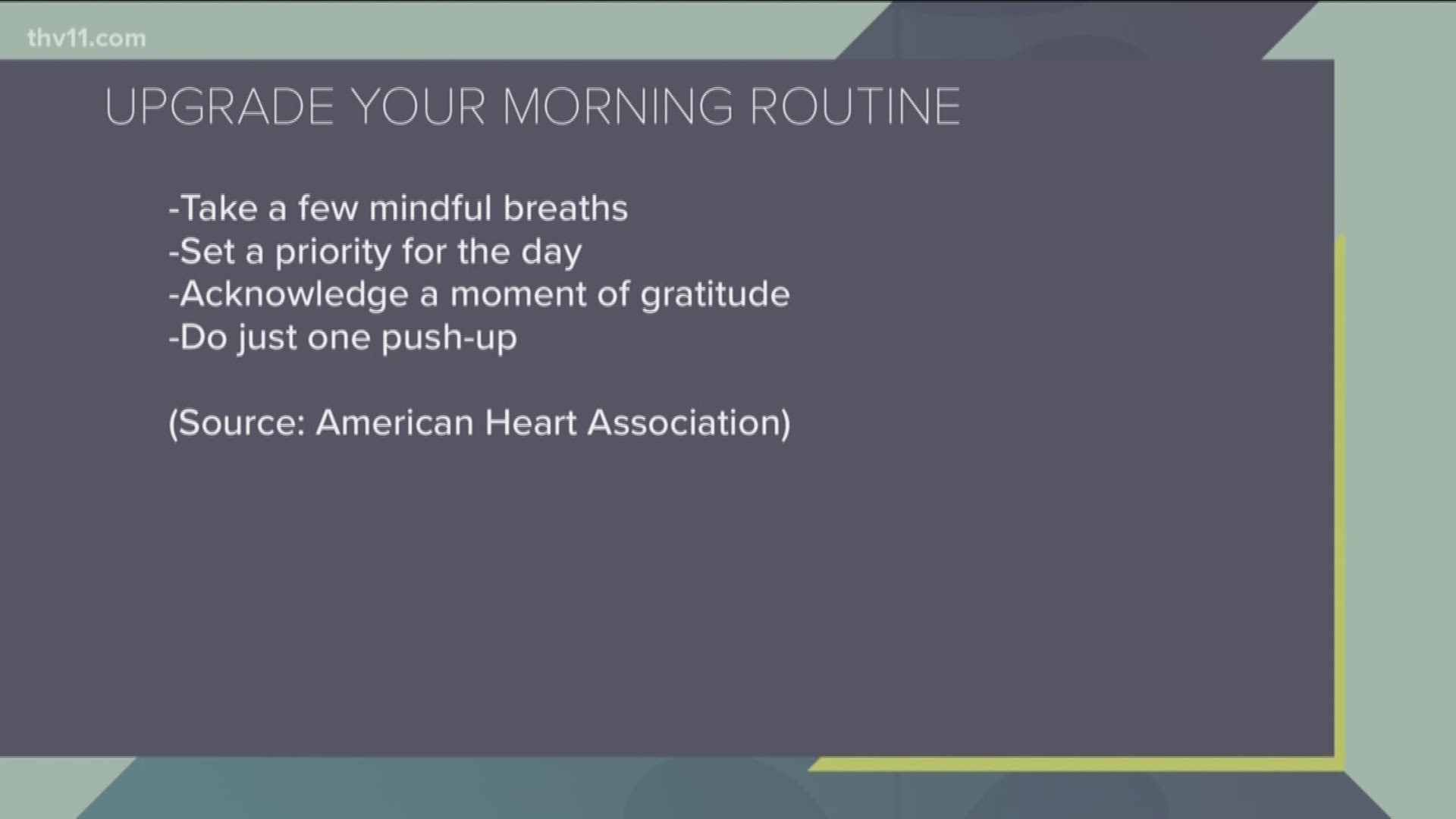 Joining us with tips and a healthy breakfast idea is Rebecca Buerkle with the American Heart Association. i