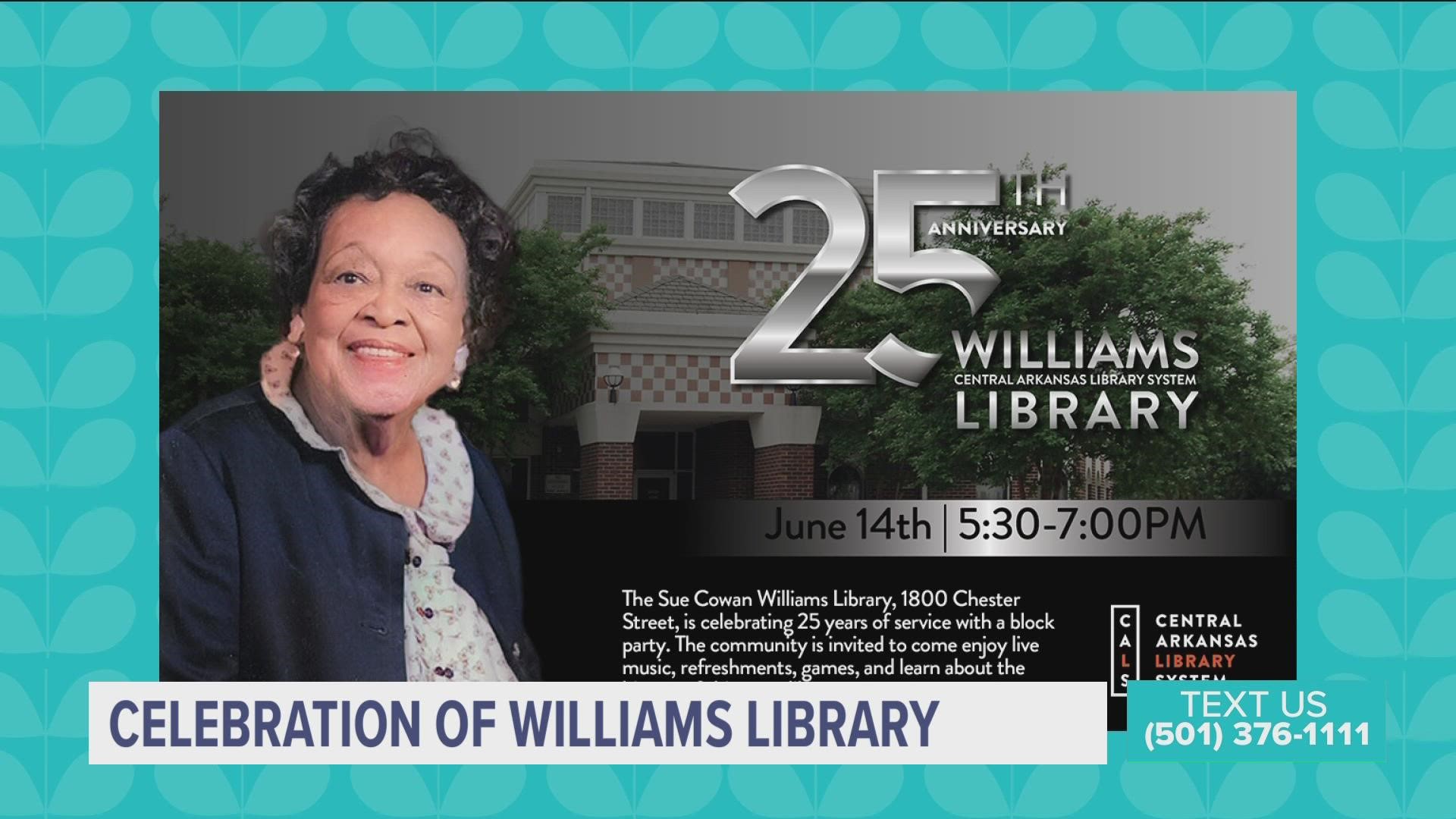 A special celebration is happening in the historic Dunbar neighborhood. CALS's Williams Library is celebrating its 25th anniversary with a block party.