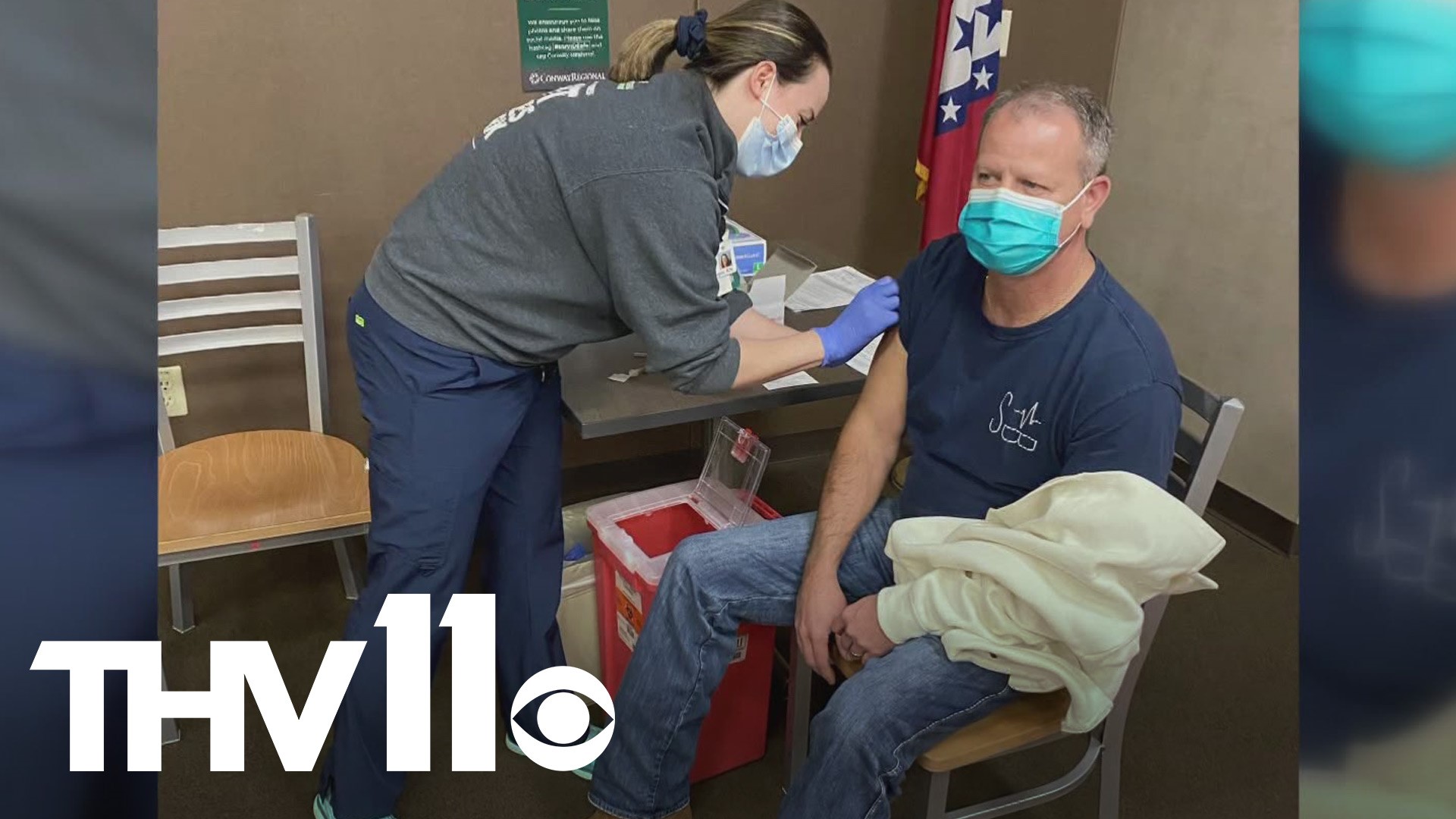 Healthcare workers and first responders continue to be vaccinated and that includes some fire departments in Arkansas.