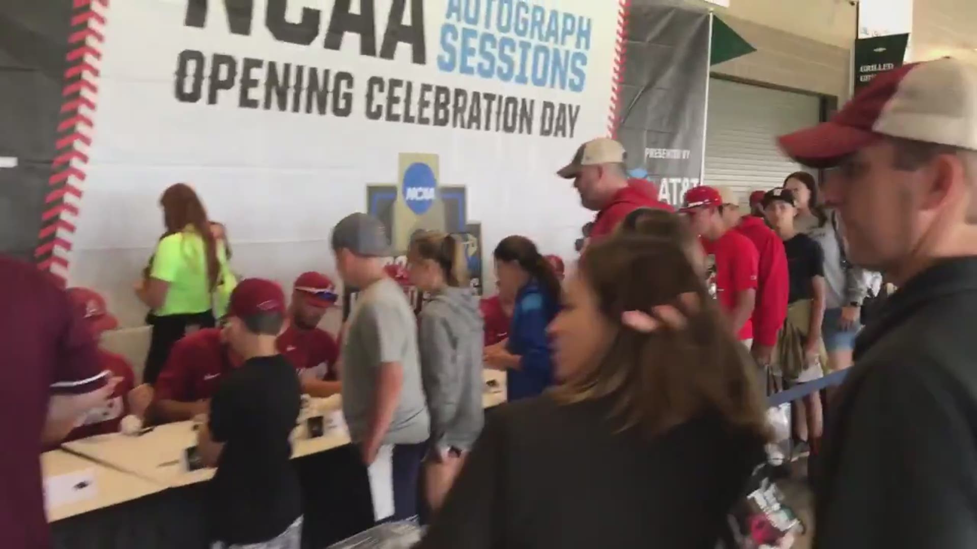 The autograph line for the Razorbacks baseball team in Omaha is quite impressive!