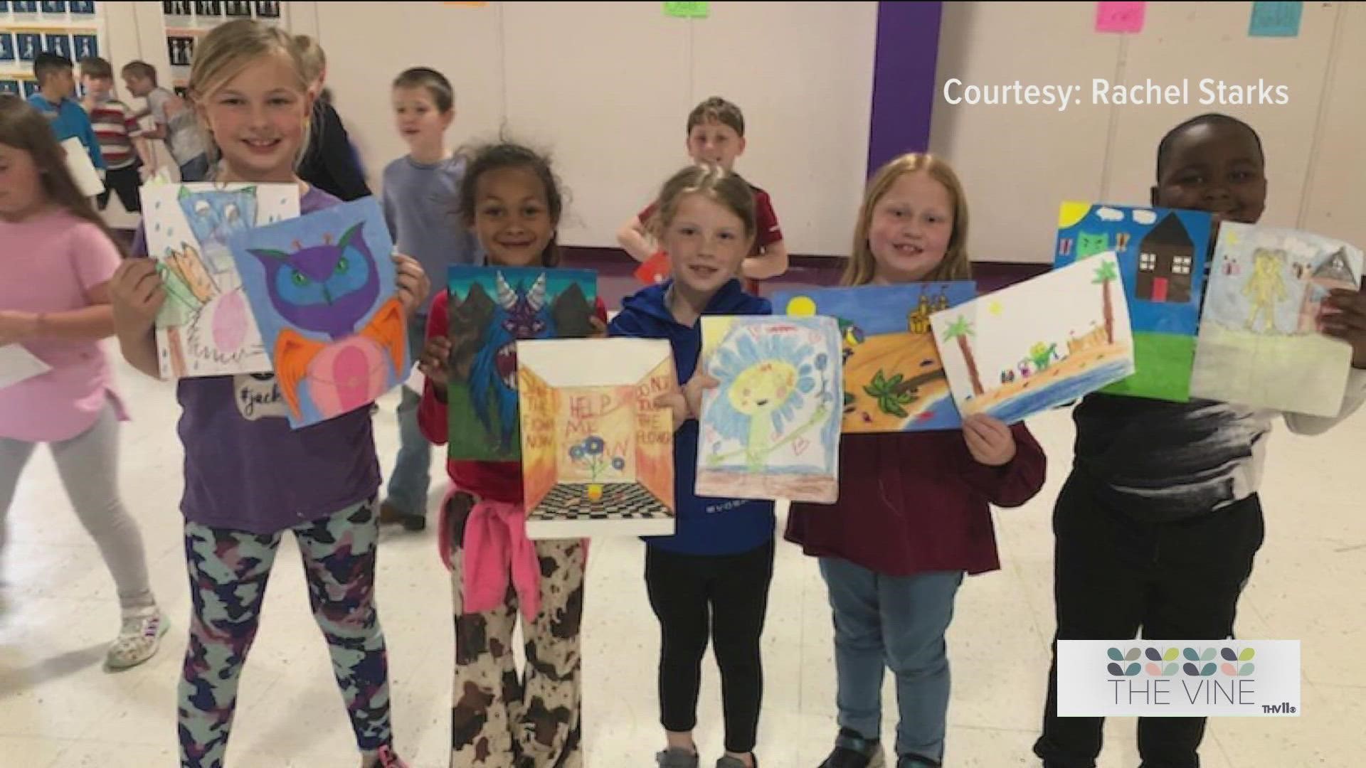 Several art students at Lonoke High School used their talents to bring new life to artwork created by kids at Lonoke Primary.