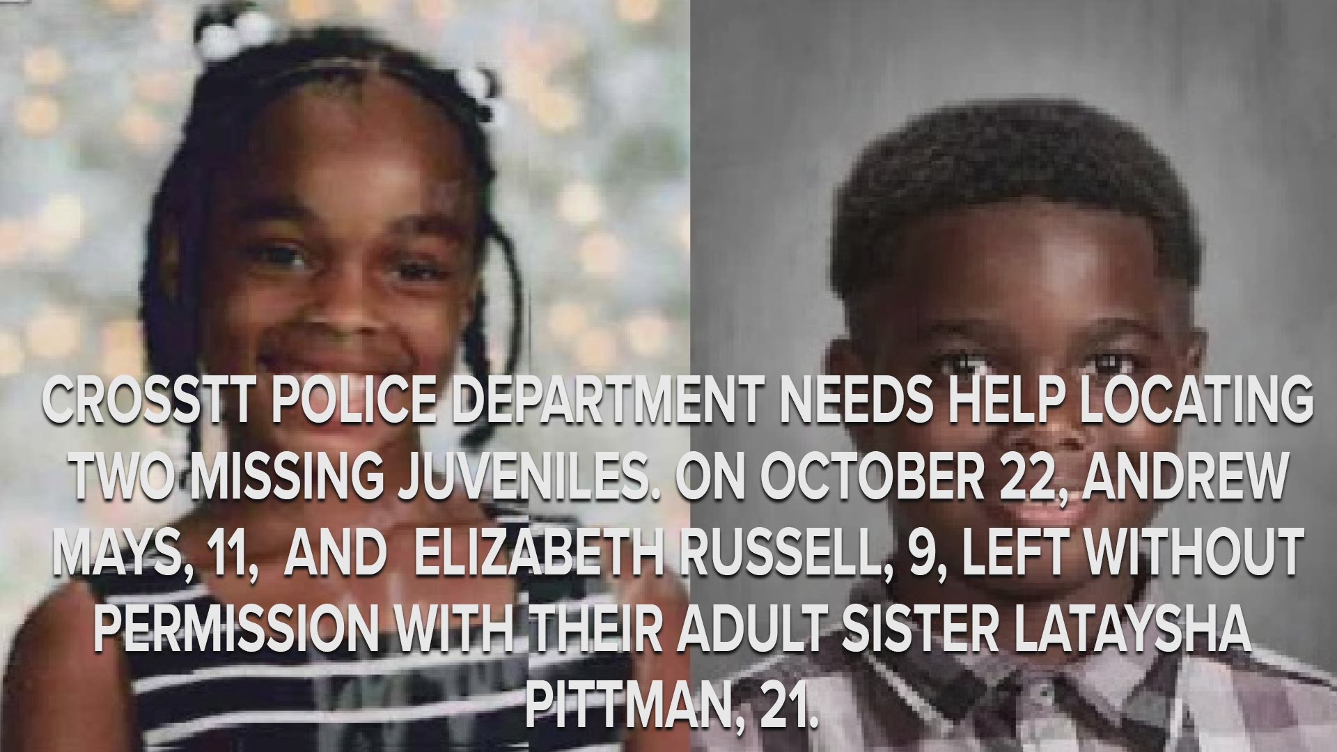 Crossett police need help locating two missing children