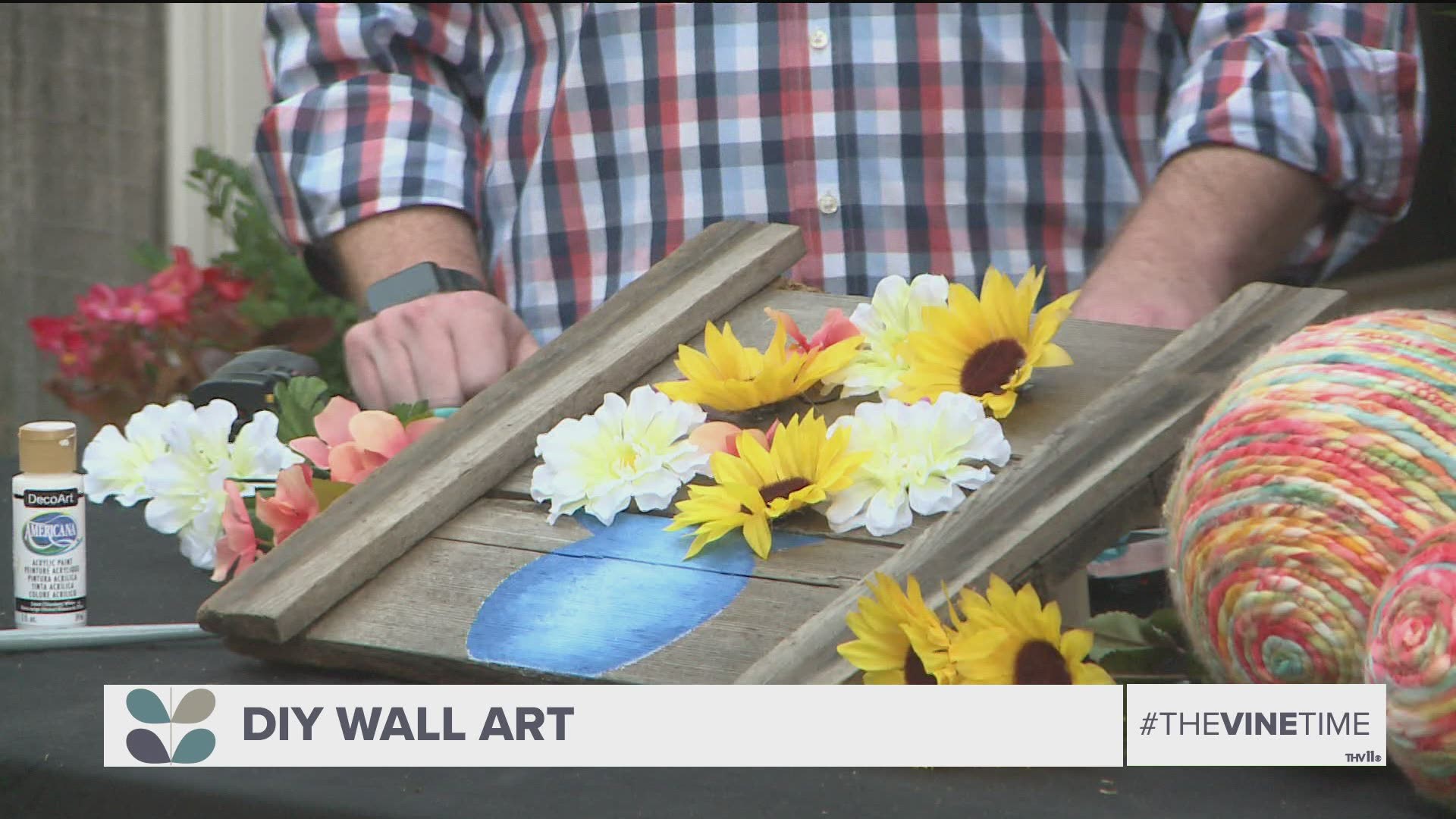Chris H. Olsen is getting crafty with Scot Covert with  a DIY wall art project using silk flowers and paint to add some color to your walls.
