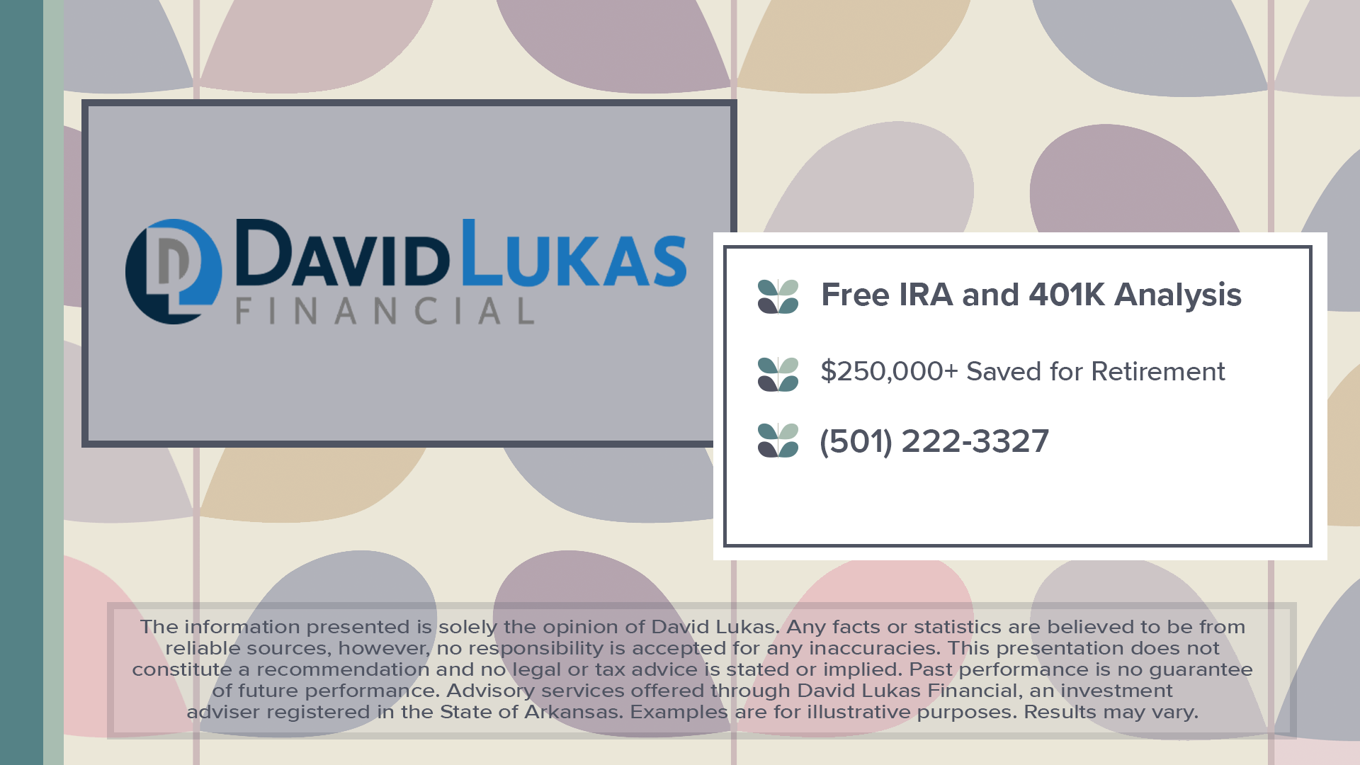 David Lukas tells us three things you need to do with your IRA, 401K, pension or other tax-deferred account to save thousands in taxes.