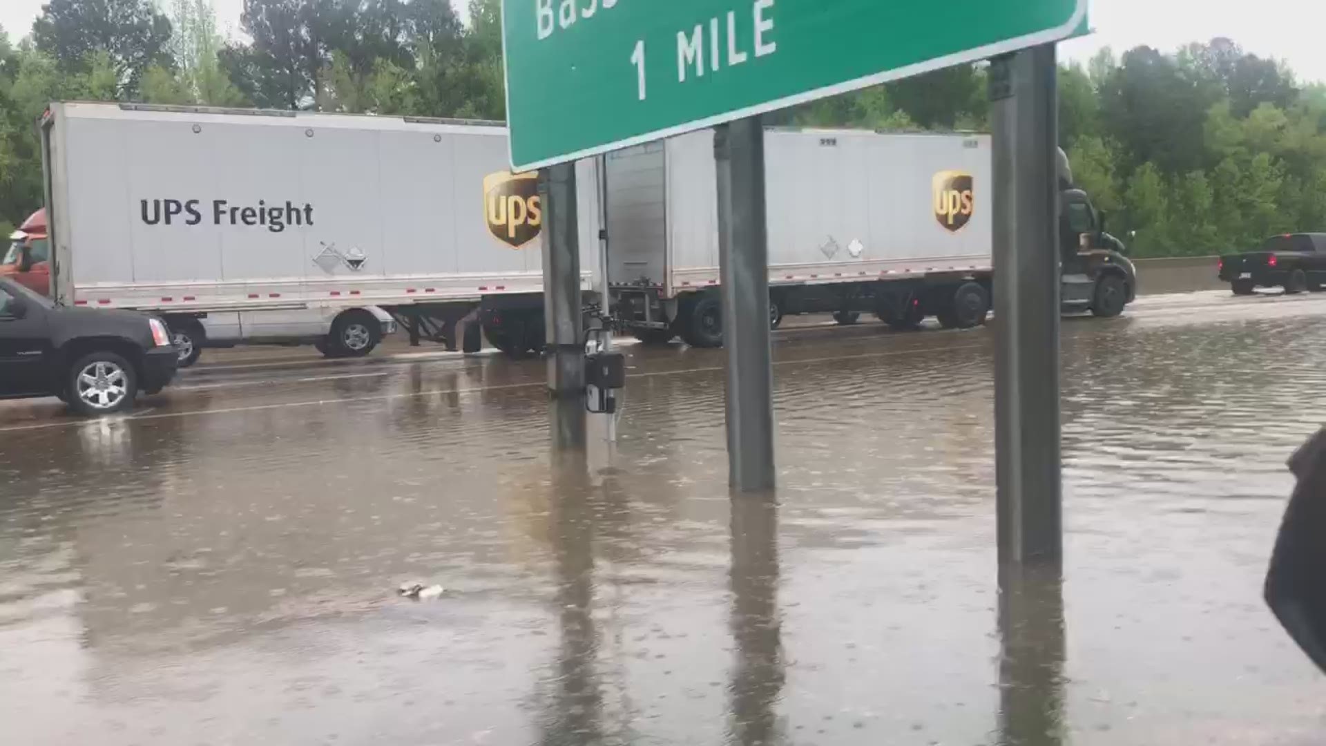 I-30 near Alexander exit has a major closure due to high water.