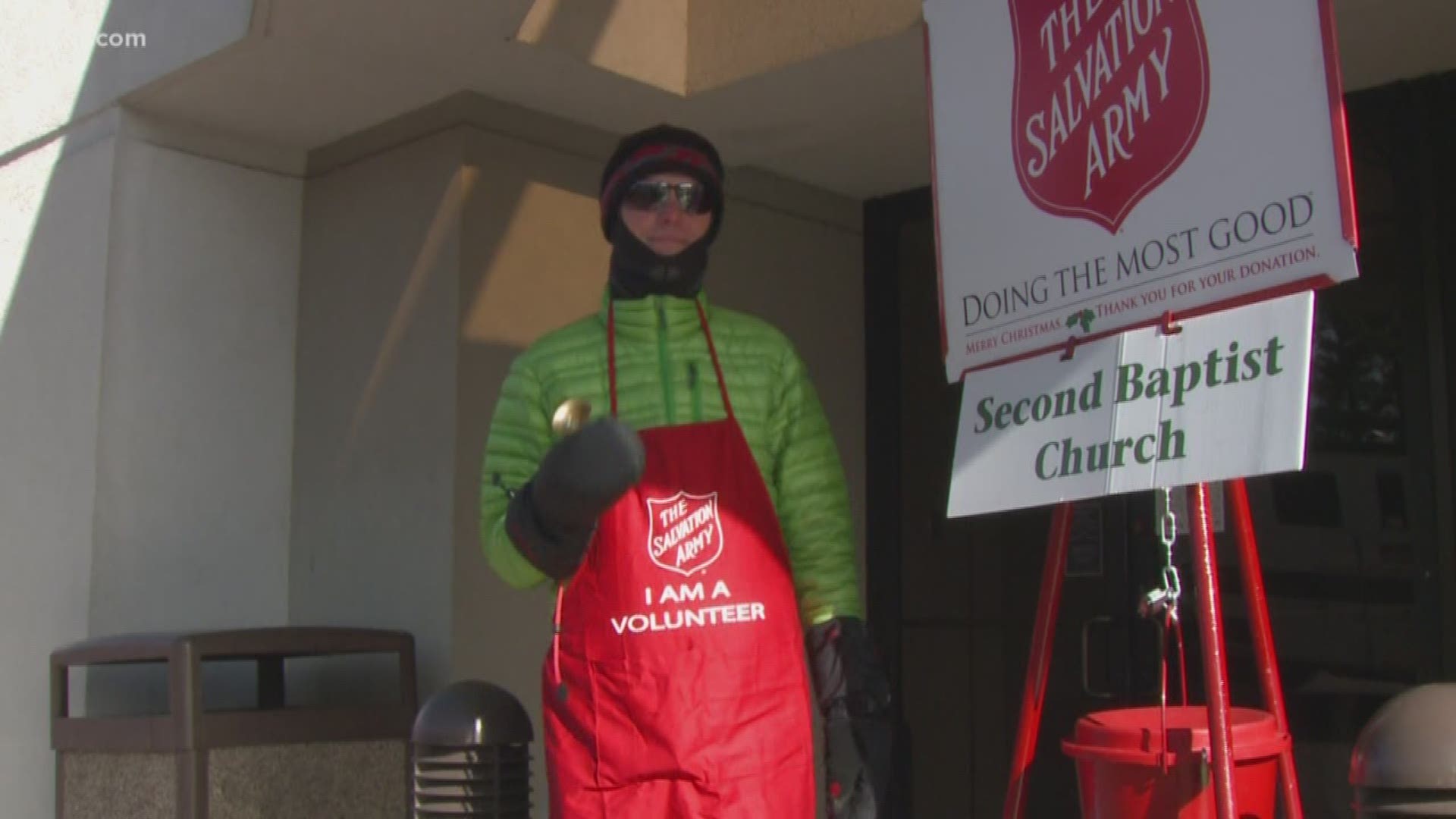 Volunteers are needed to ring bells for the Red Kettle Campaign or register families for the Angel Tree Program.