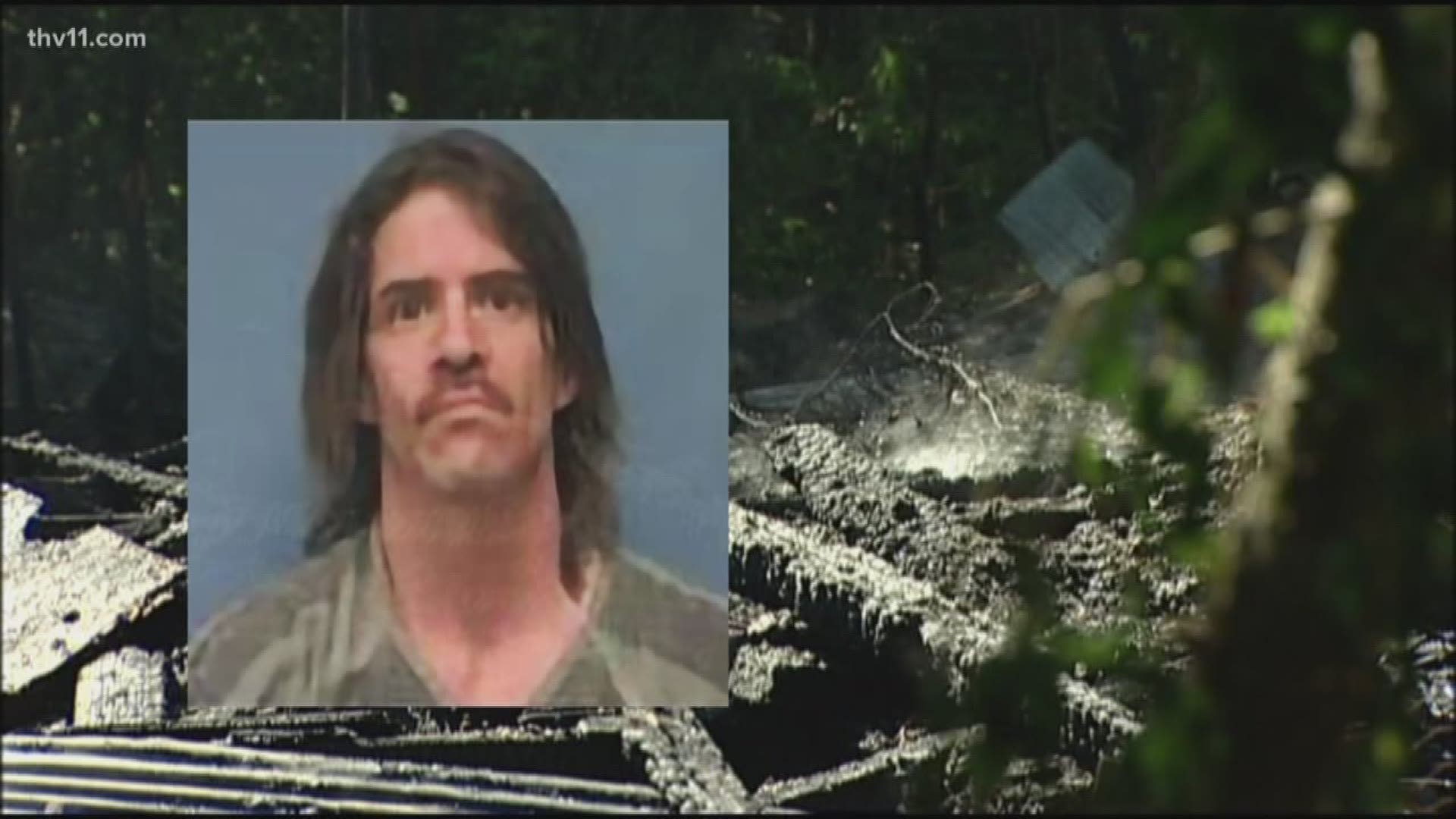 Authorities in Bryant track down a man accused of setting dozens of wildfires.