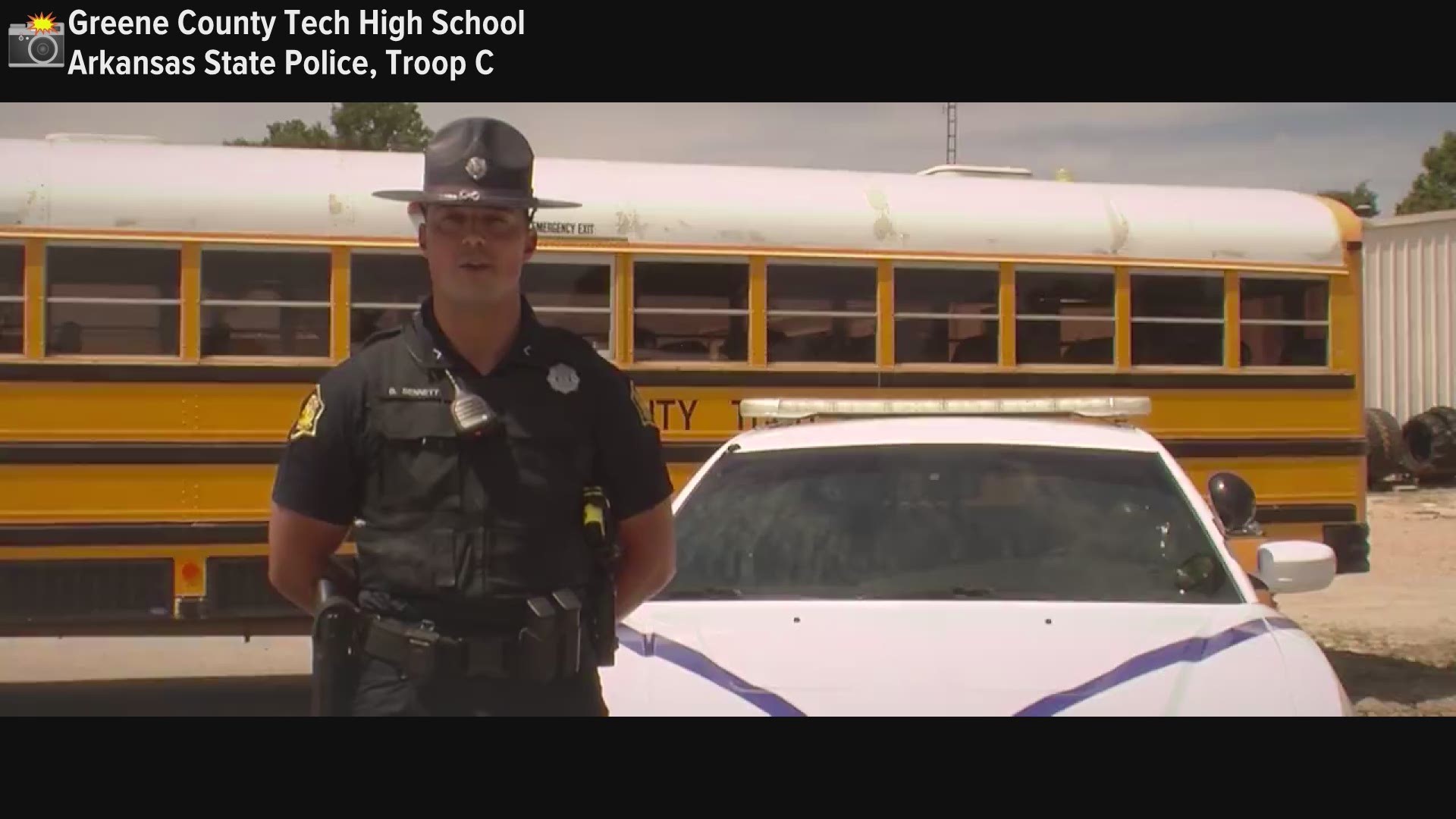 In 2017, Greene County Tech High School created a video with help from a few Troop C troopers to remind people about school bus safety.