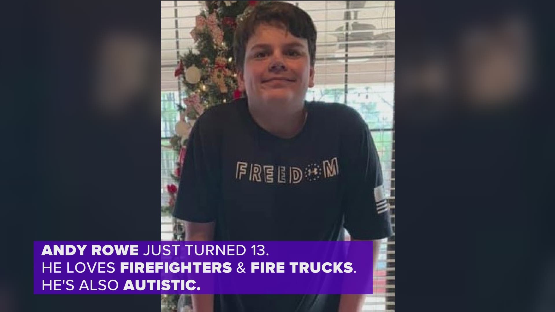 The fire department let 13-year-old Andy Rowe ride in their fire truck, giving him the "best Christmas ever."