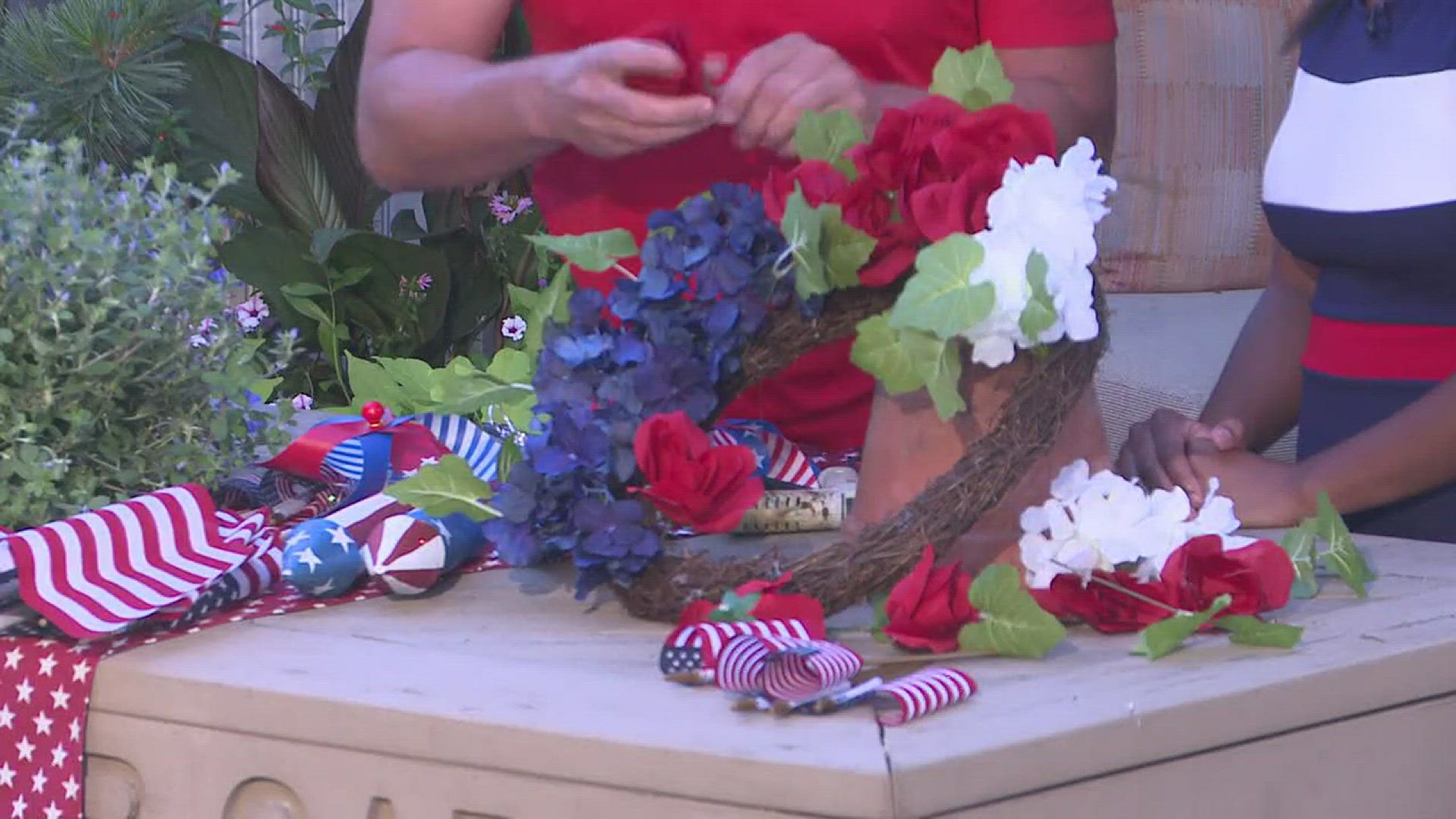 Lifestyle expert Chris H. Olsen joined THV11 This Morning to show us how to make a red, white, and blue floral wreath.