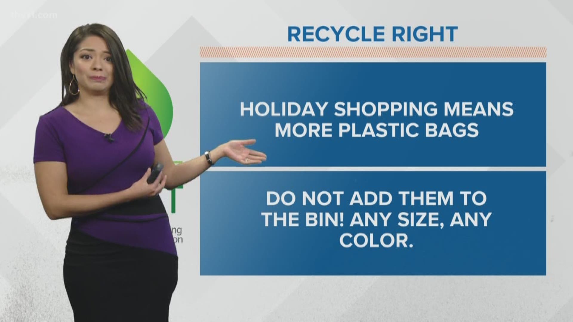 Mariel Ruiz has your Recycle Right tip.