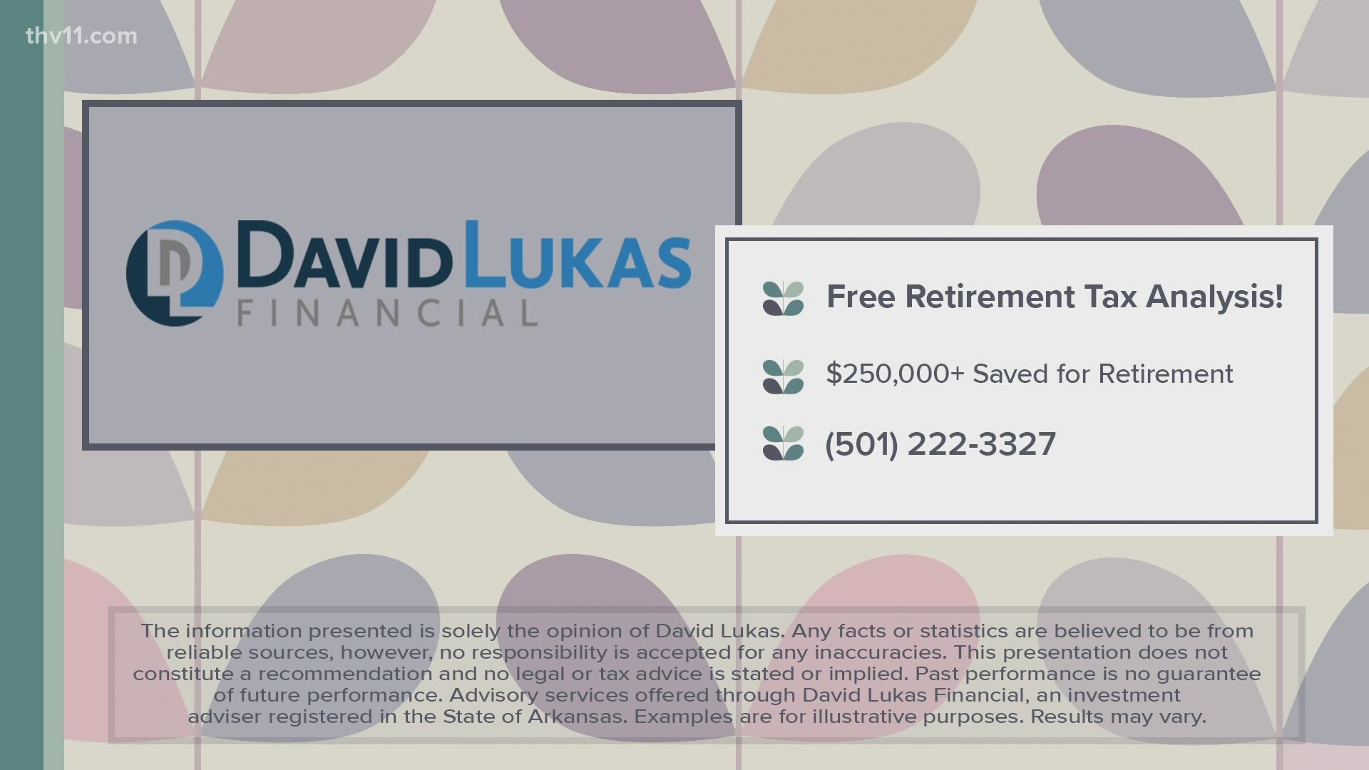 You could dramatically reduce or even eliminate your taxes in retirement with David Lukas Financials’ free retirement tax analysis.