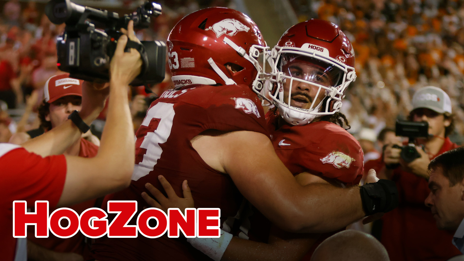 Andrew Armstrong, Malachi Singleton, Doneiko Slaughter and Eric Gregory discuss Arkansas's 19-14 upset victory against No. 4 Tennessee.