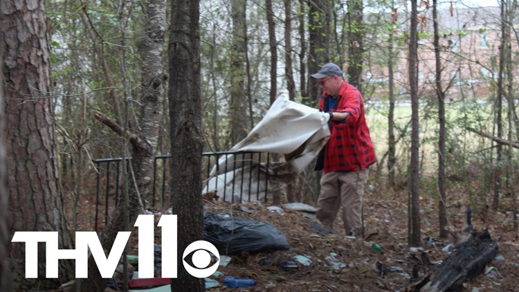 Homeless camps cleared out around Central Arkansas