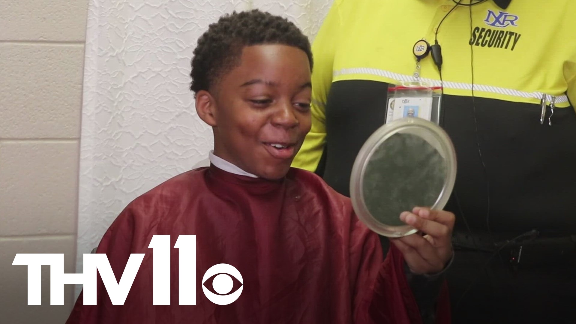 Safety Officer Herman Johnson is spearheading a North Little Rock Middle School program that allows students to get haircuts and advice.