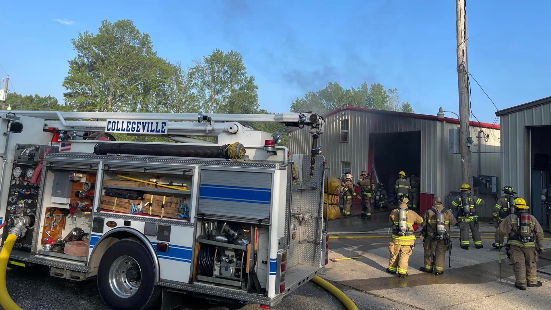 The Saline County Dispatch received multiple calls over the weekend alerting them that their main fire station was on fire, with local crews springing into action.