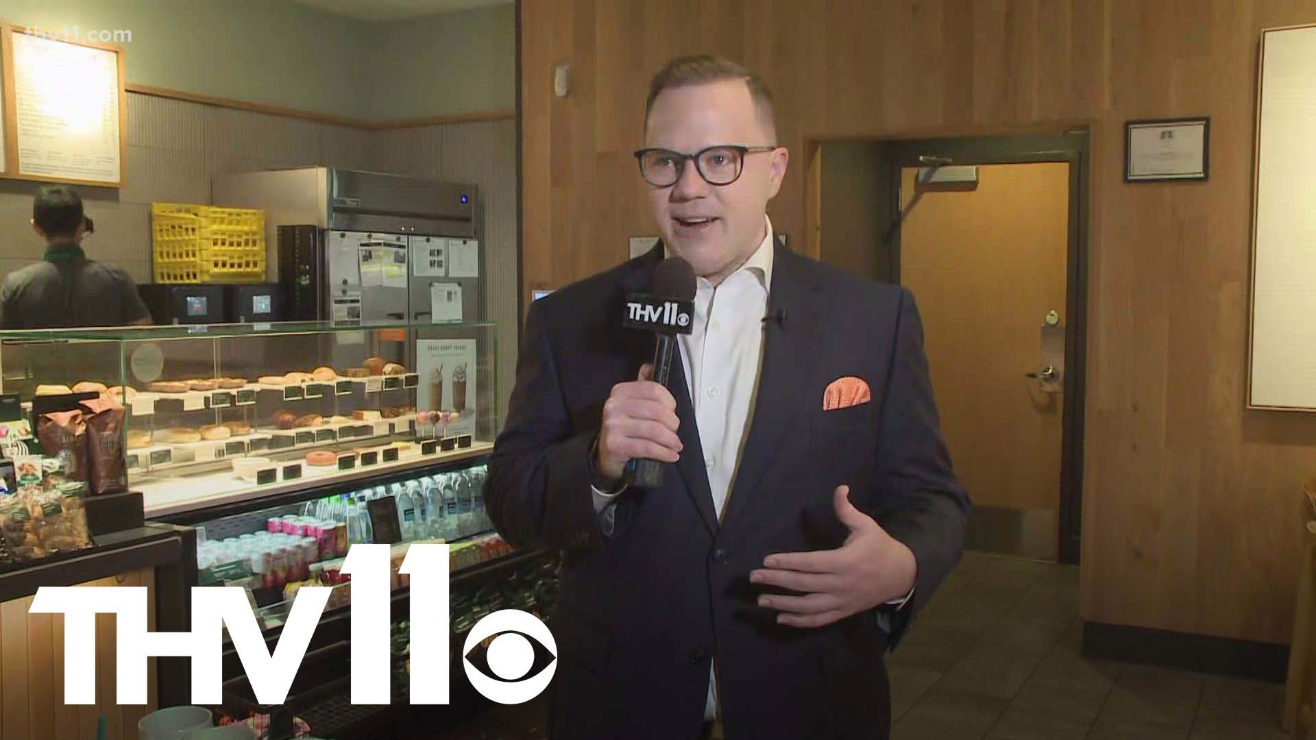 It's officially meteorologist Skot Covert's favorite time of the year-- the return of the Pumpkin Spice Latte at Starbucks. He was even the first in line to get one.