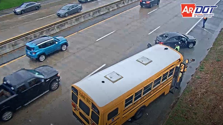 School bus crash causes traffic delays on I-630