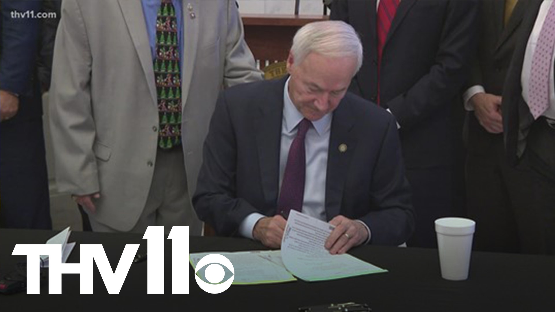 The Senate and House adjourned the special session, and as soon as the bill landed on Gov. Hutchinson's desk, he was ready to sign it.