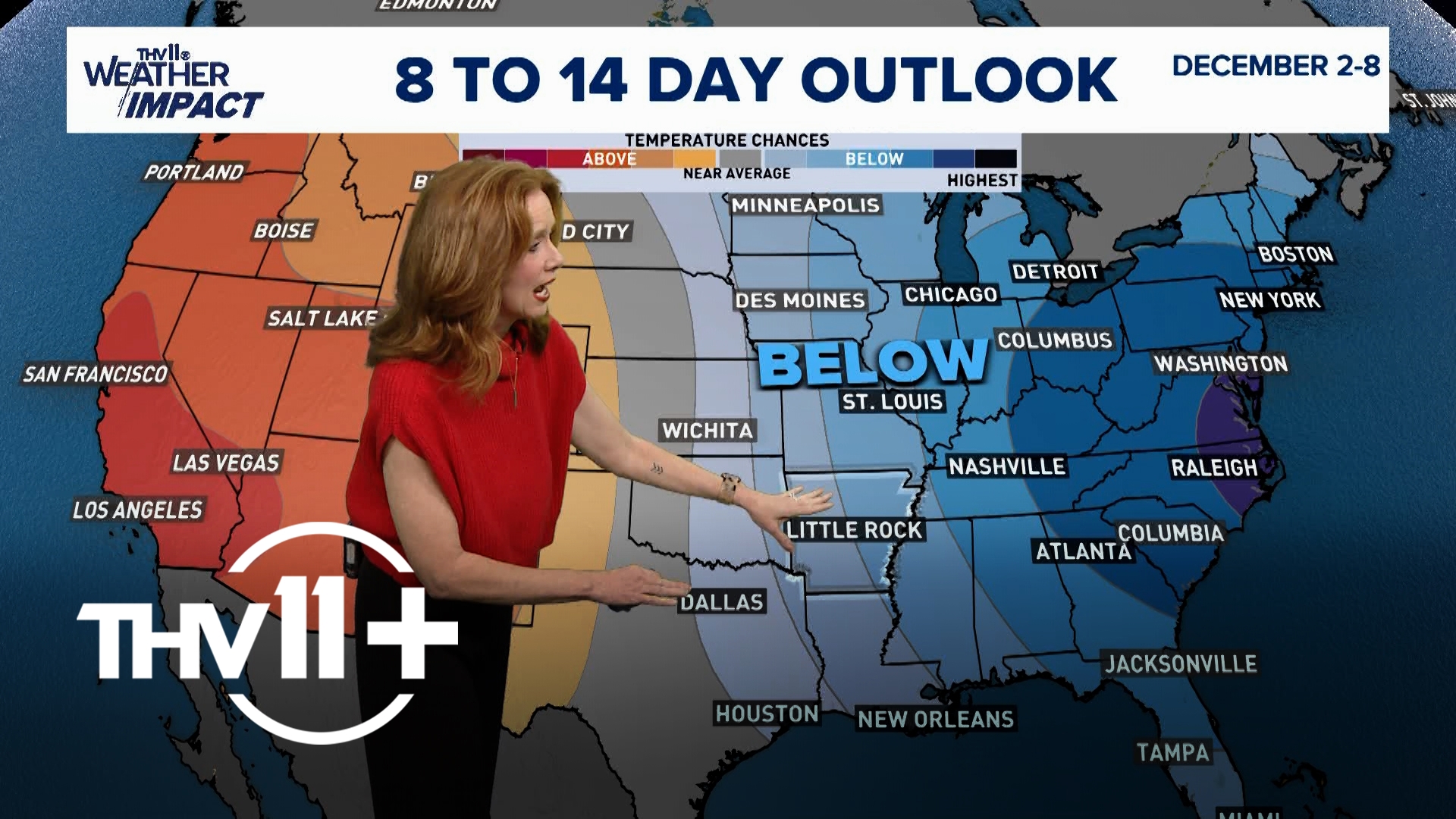 Tracy Beene delivers the THV11+ weather forecast for Nov. 25, 2024.