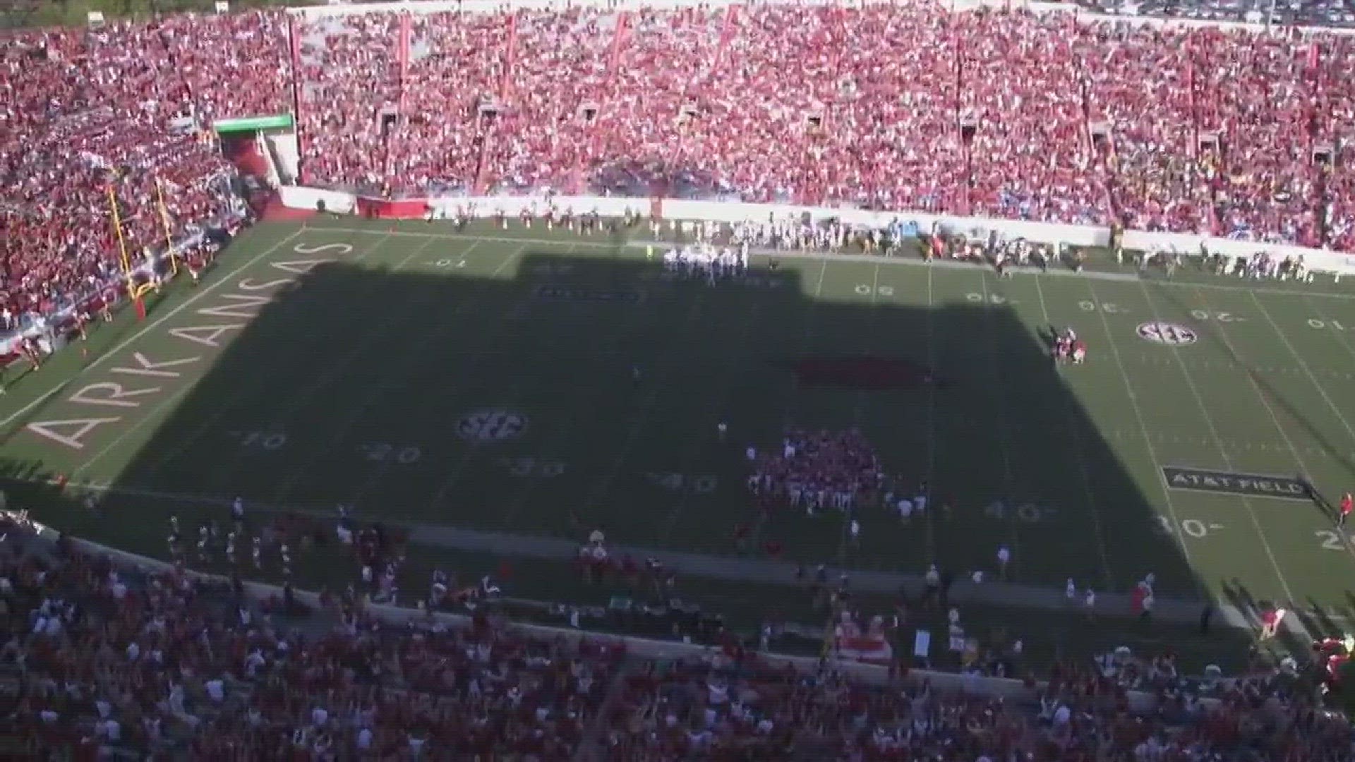 War Memorial preps for Razorback game