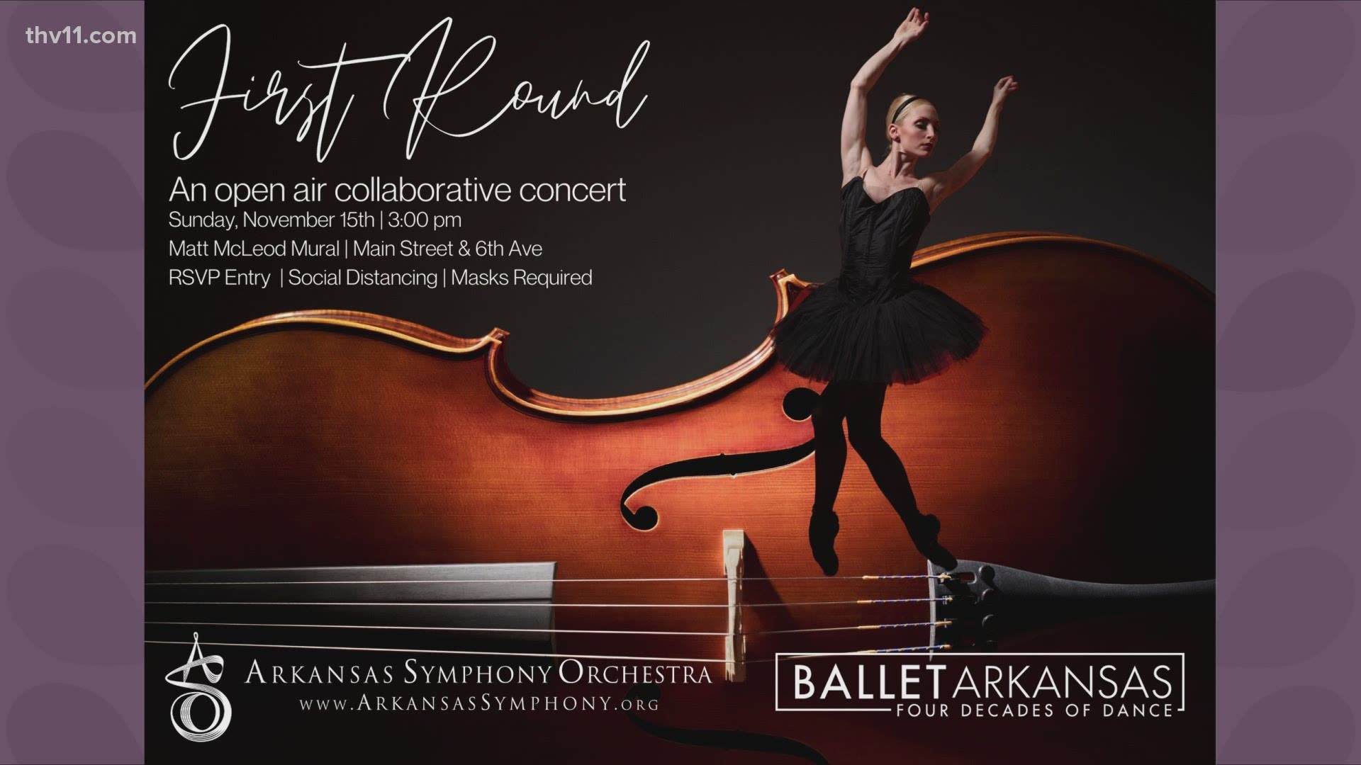 Ballet Arkansas and Arkansas Symphony Orchestra present "First Round," an open-air concert on Nov. 15 in downtown Little Rock.